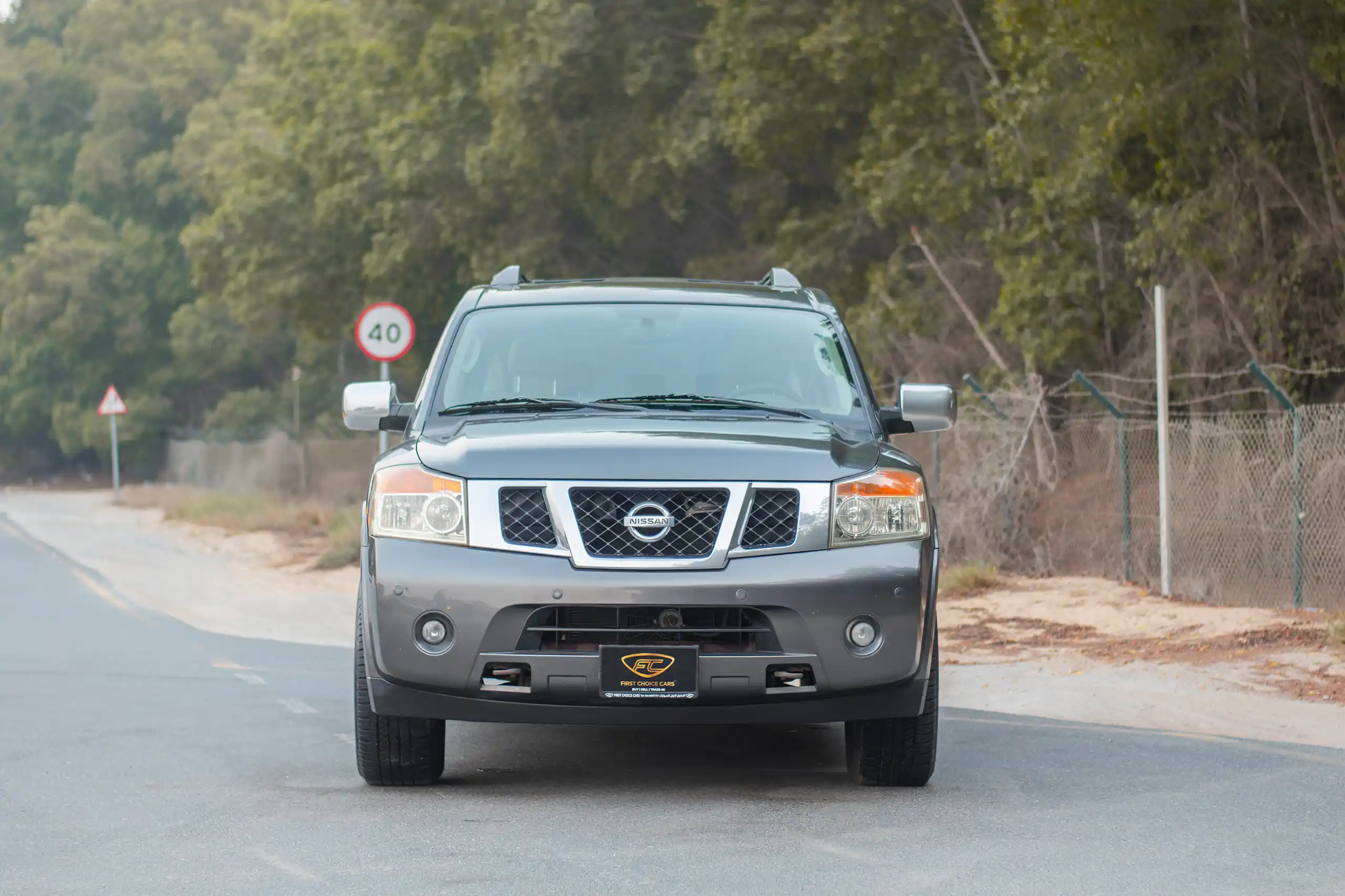 Used 2010 Nissan Armada LE Grey – Front View at First Choice Cars Sharjah