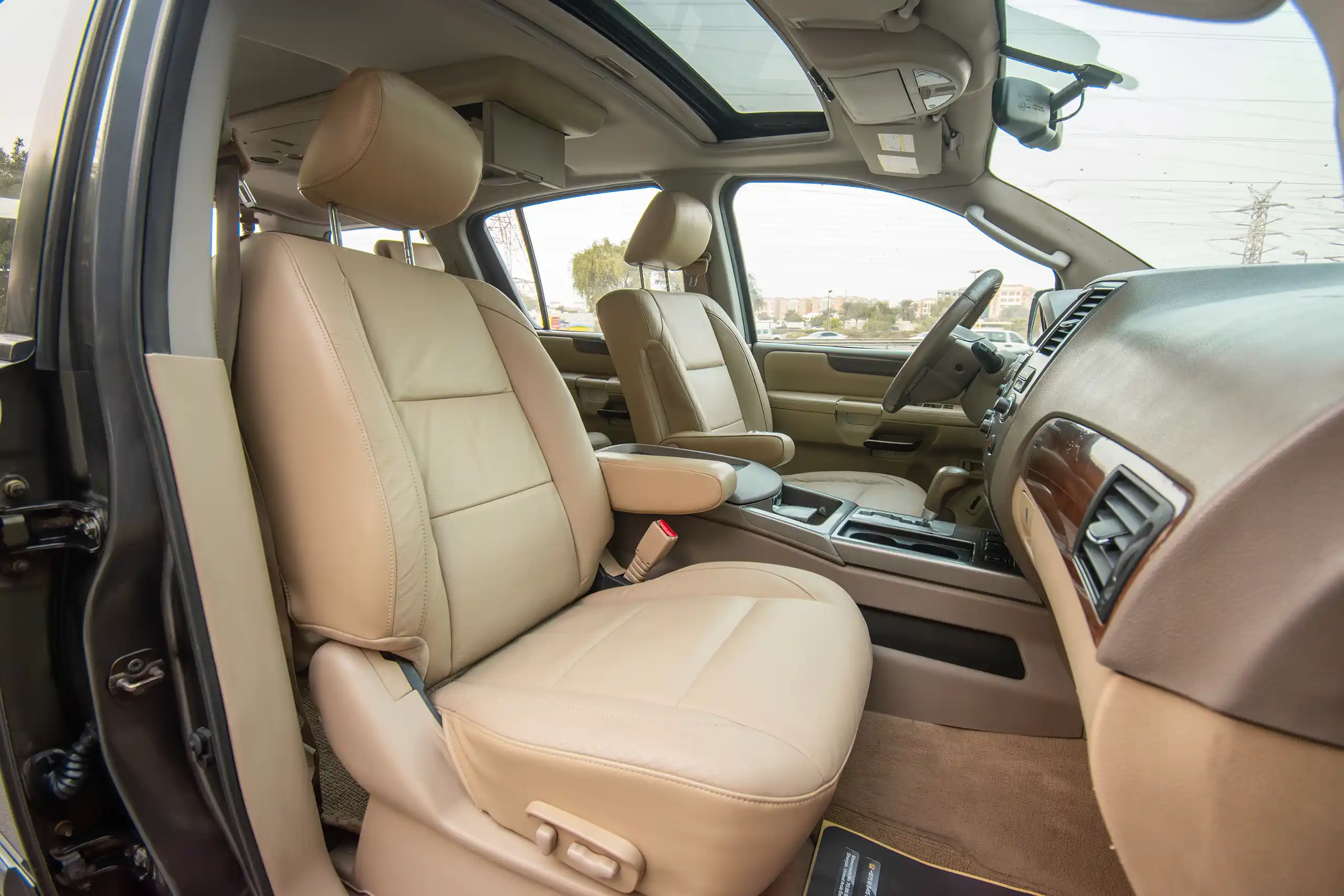 Used 2010 Nissan Armada LE Grey – Front Passenger Side Cabin View at First Choice Cars Sharjah