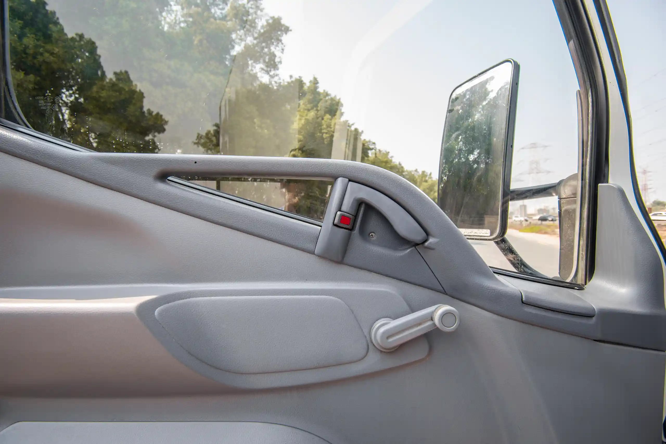 Used 2008 Mitsubishi Canter Cargo Box in White – Driver Door Panel Full View for Sale at First Choice Cars Dubai Sharjah