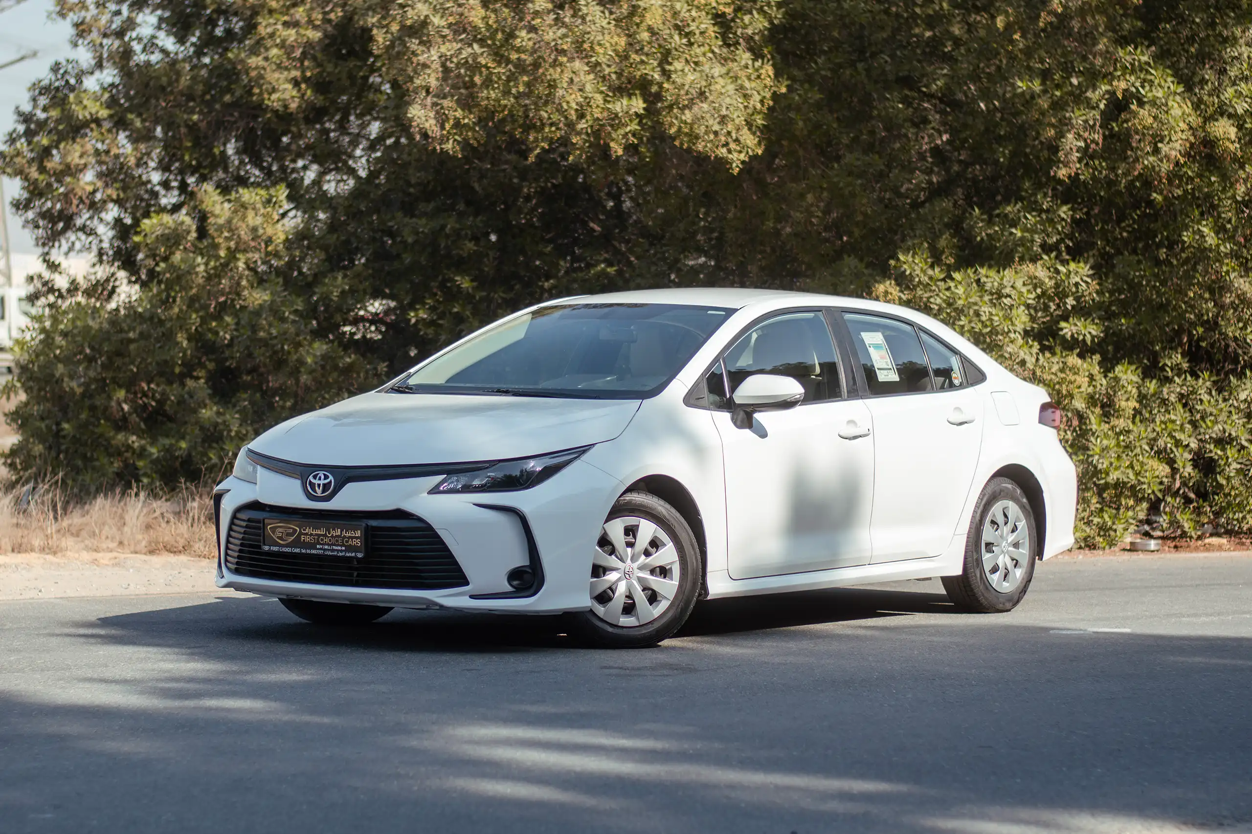 Used 2022 Toyota Corolla Xli White – Left Front Diagonal (45°) View at First Choice Cars Sharjah