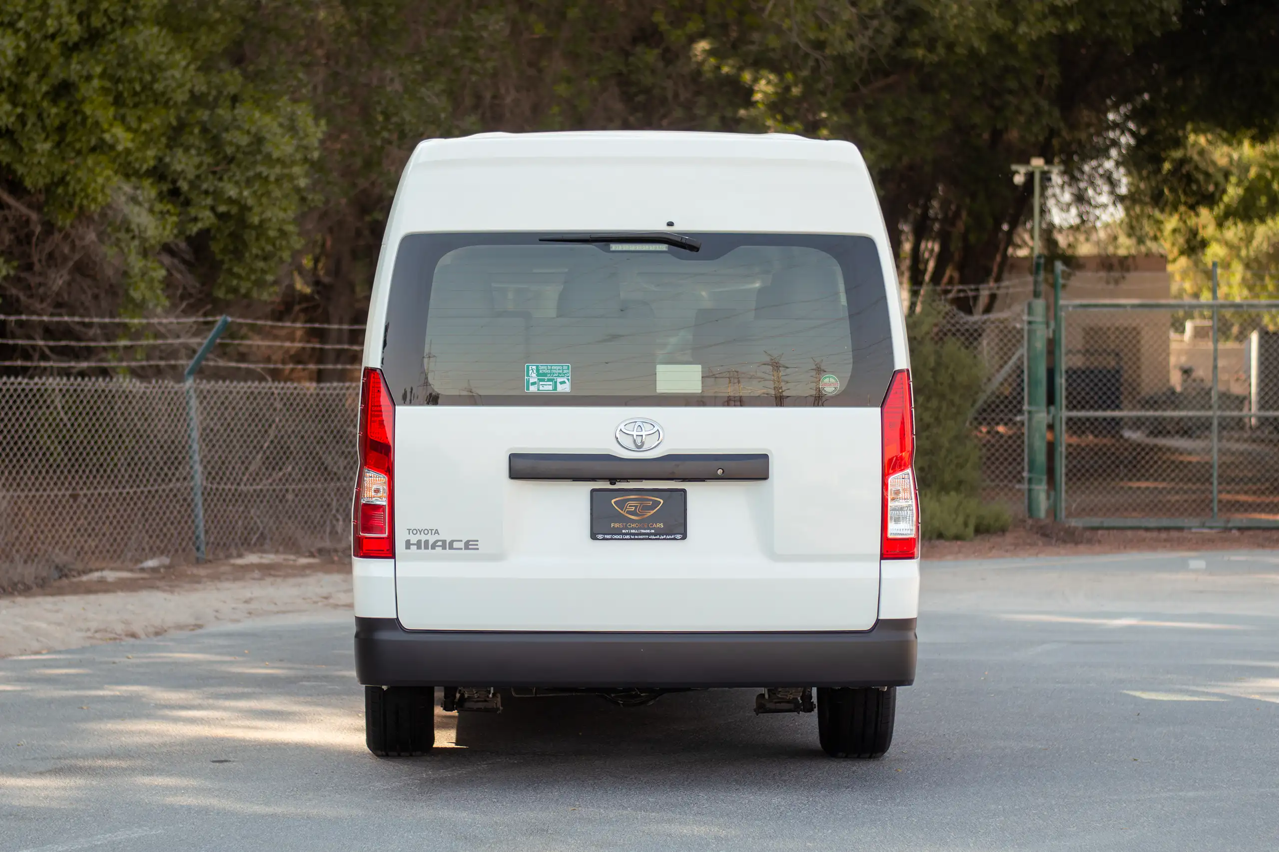 Used 2025 Toyota Hiace GL High Roof White – Back/Rear View at First Choice Cars Sharjah
