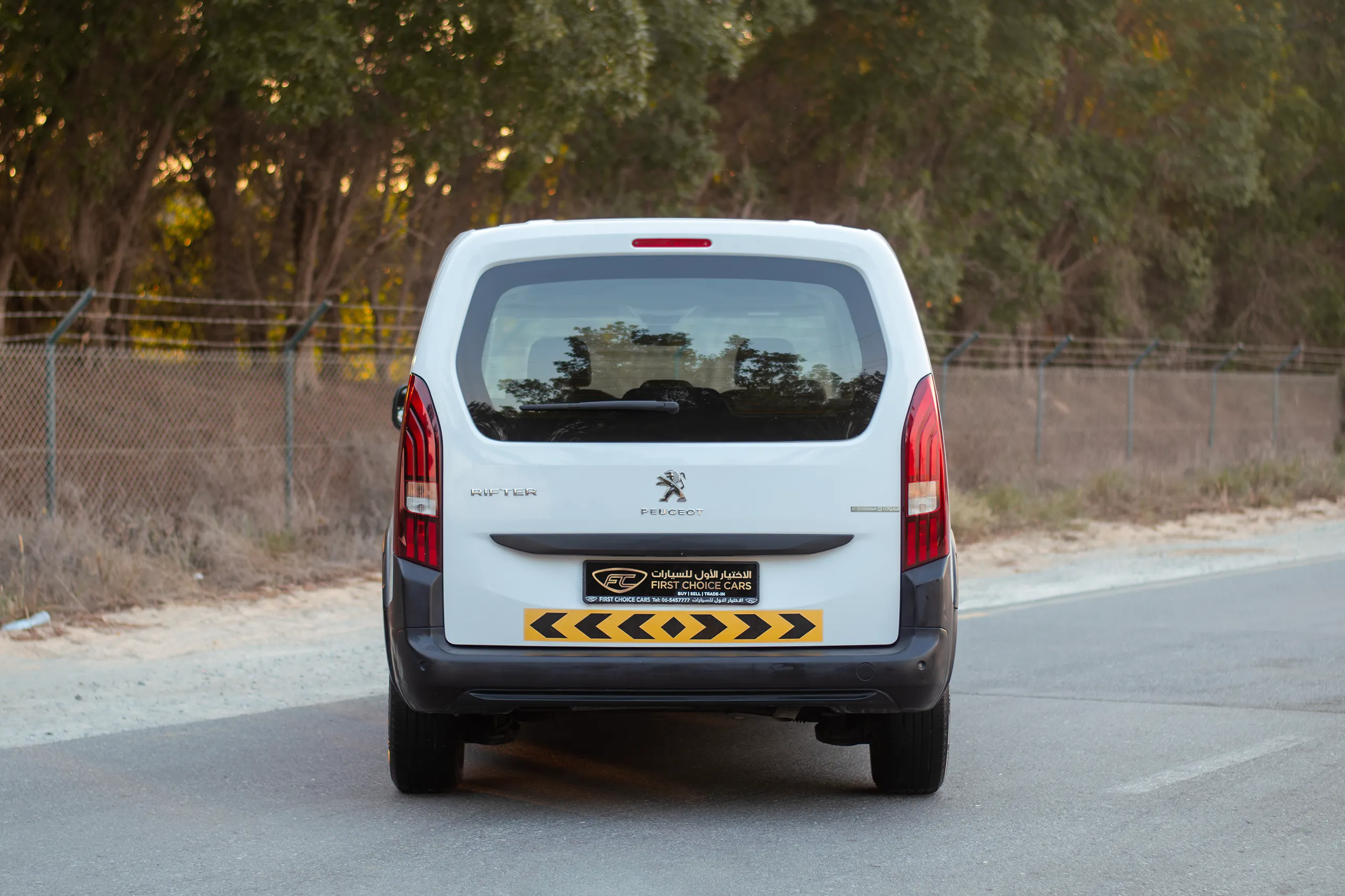 Used 2023 Peugeot Rifter Long White – Back/Rear View at First Choice Cars Sharjah