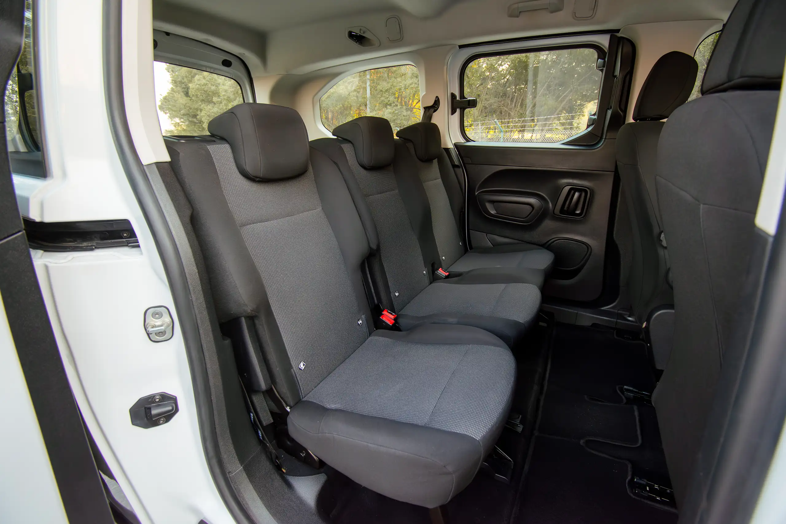 Used 2023 Peugeot Rifter Long White – Rear Passenger Side Cabin View at First Choice Cars Sharjah