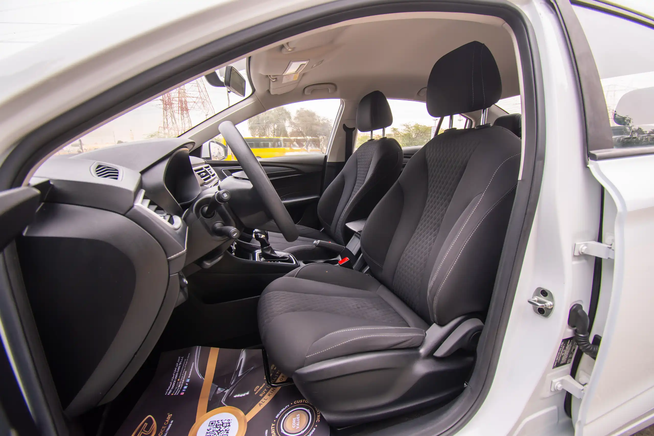 Used 2023 MG 5 Comfort White – Front Driver Side Cabin View at First Choice Cars Sharjah