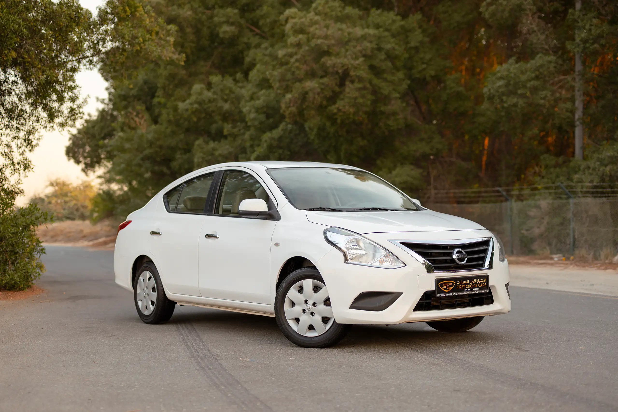 Used 2024 Nissan Sunny SV White – Right Front Diagonal (45°) View at First Choice Cars Sharjah