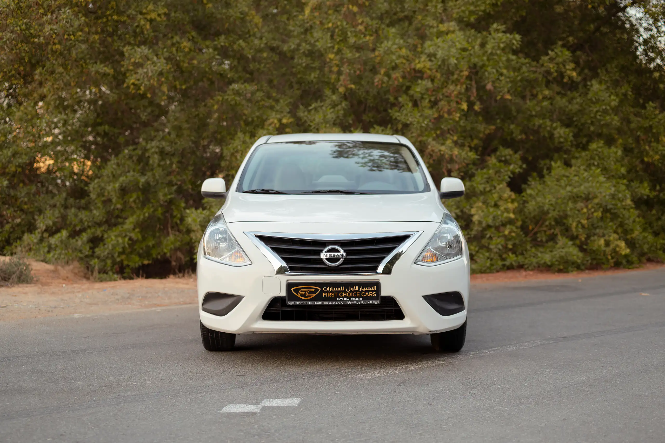 Used 2024 Nissan Sunny SV White – Front View at First Choice Cars Sharjah