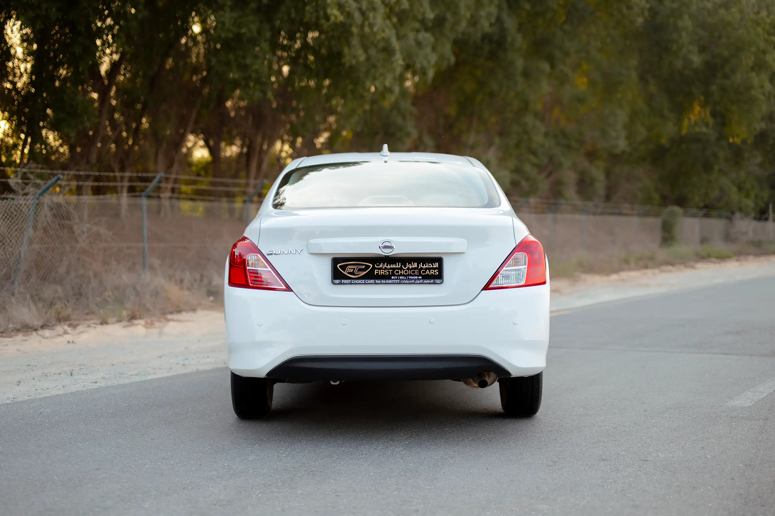 Used 2024 Nissan Sunny SV White – Back/Rear View at First Choice Cars Sharjah