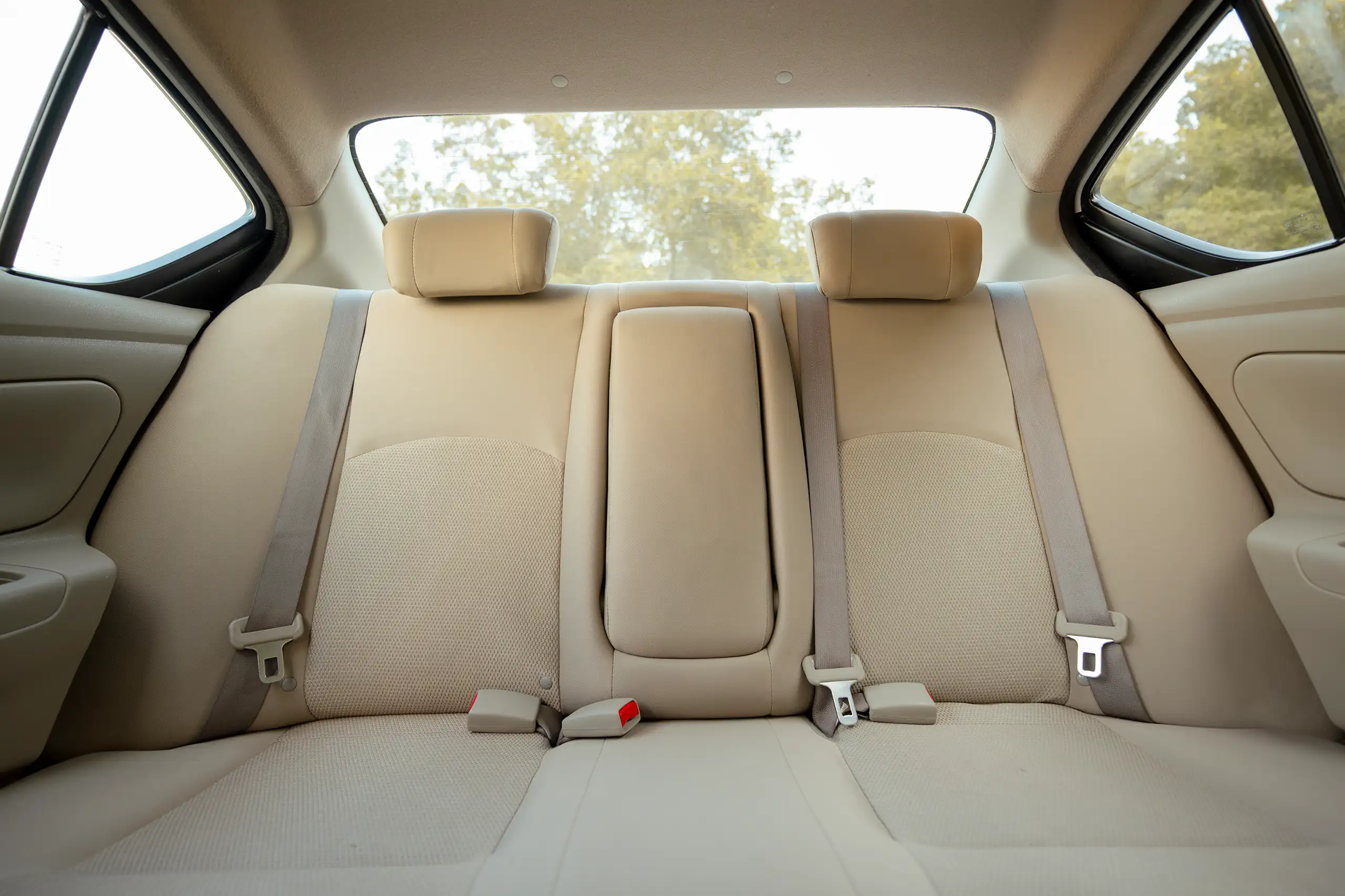 Used 2024 Nissan Sunny SV White – Rear Seat View at First Choice Cars Sharjah