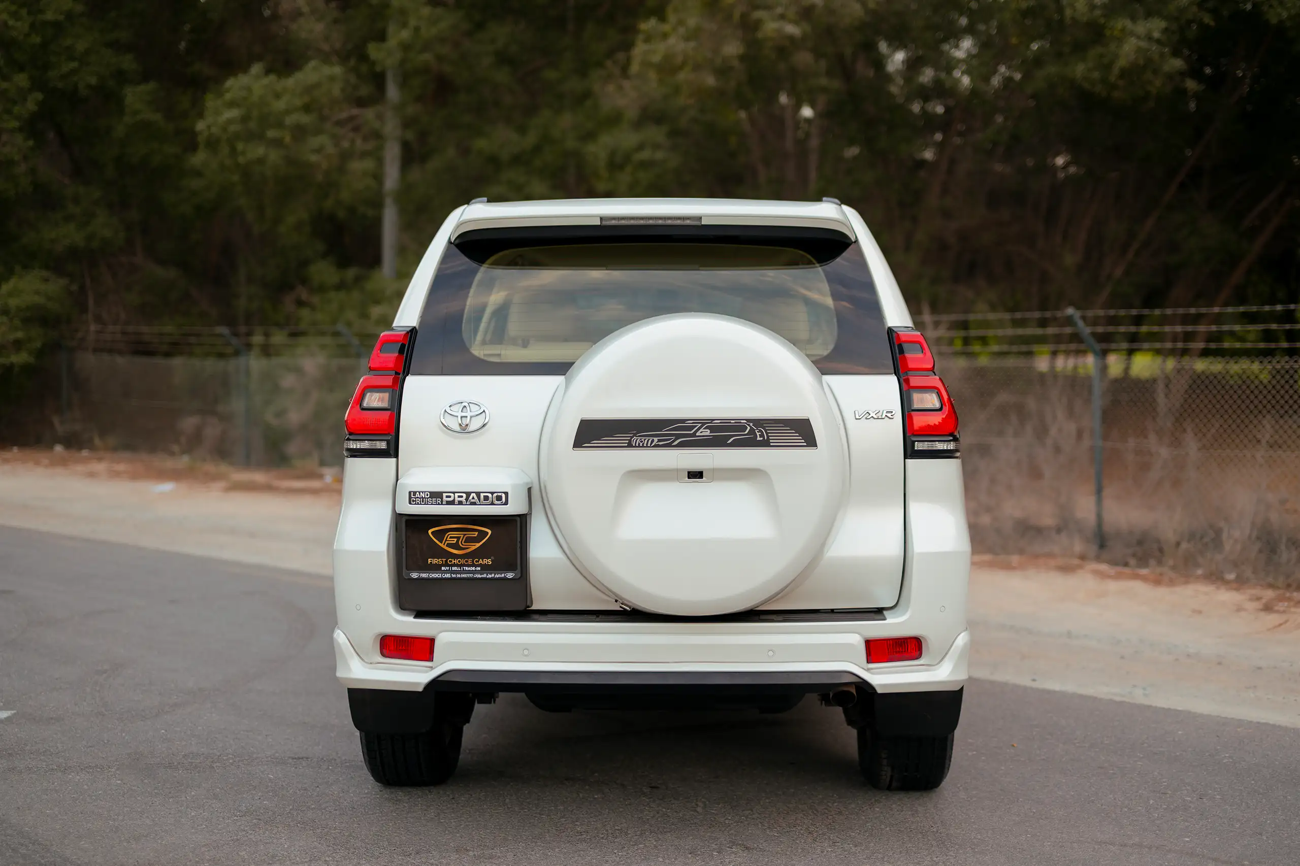 Used 2022 Toyota Prado VXR White – Back/Rear View at First Choice Cars Sharjah