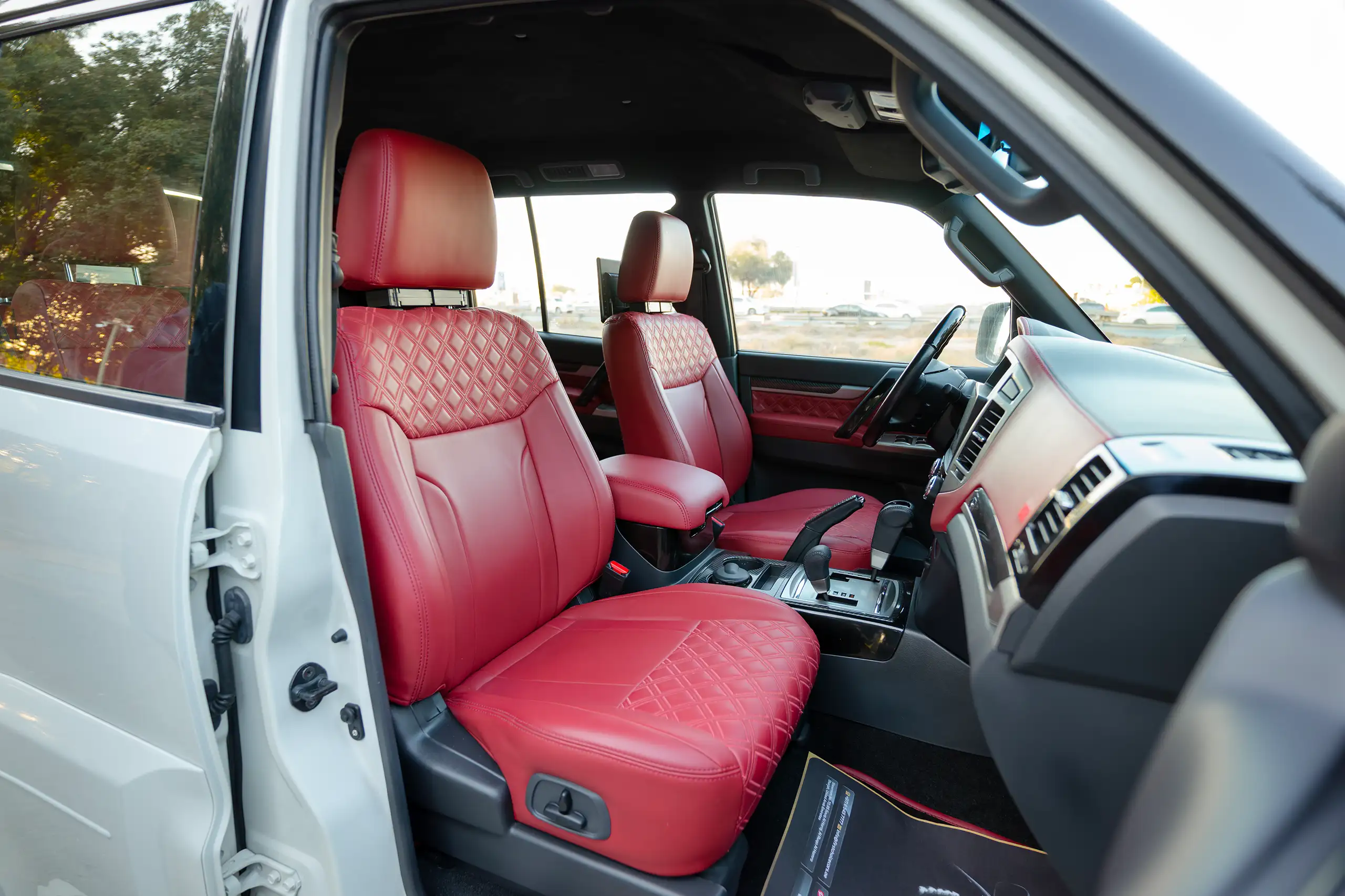 Used 2020 Mitsubishi Pajero Signature Edition White – Front Passenger Side Cabin View at First Choice Cars Sharjah