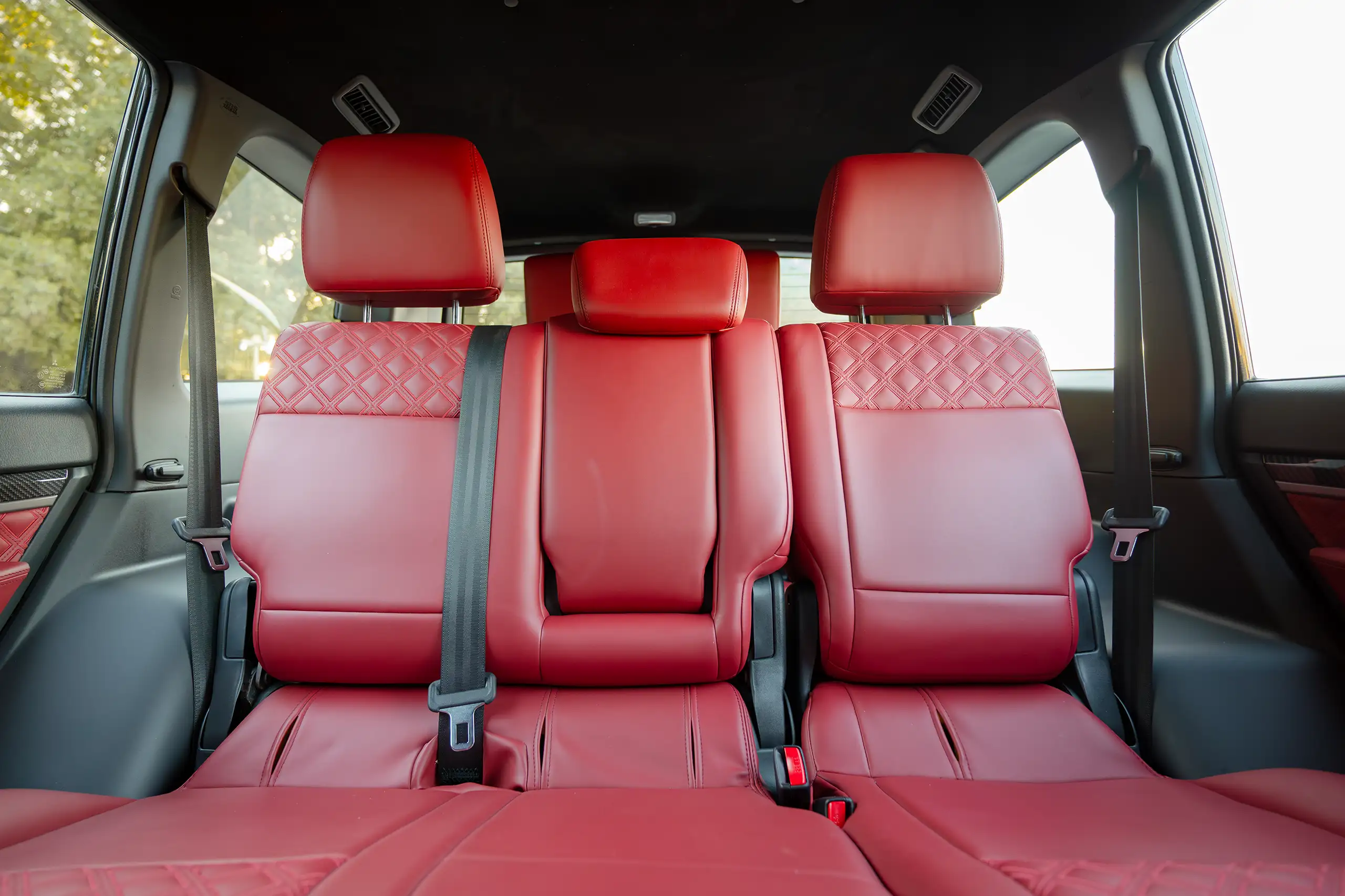 Used 2020 Mitsubishi Pajero Signature Edition White – Rear Seat View at First Choice Cars Sharjah