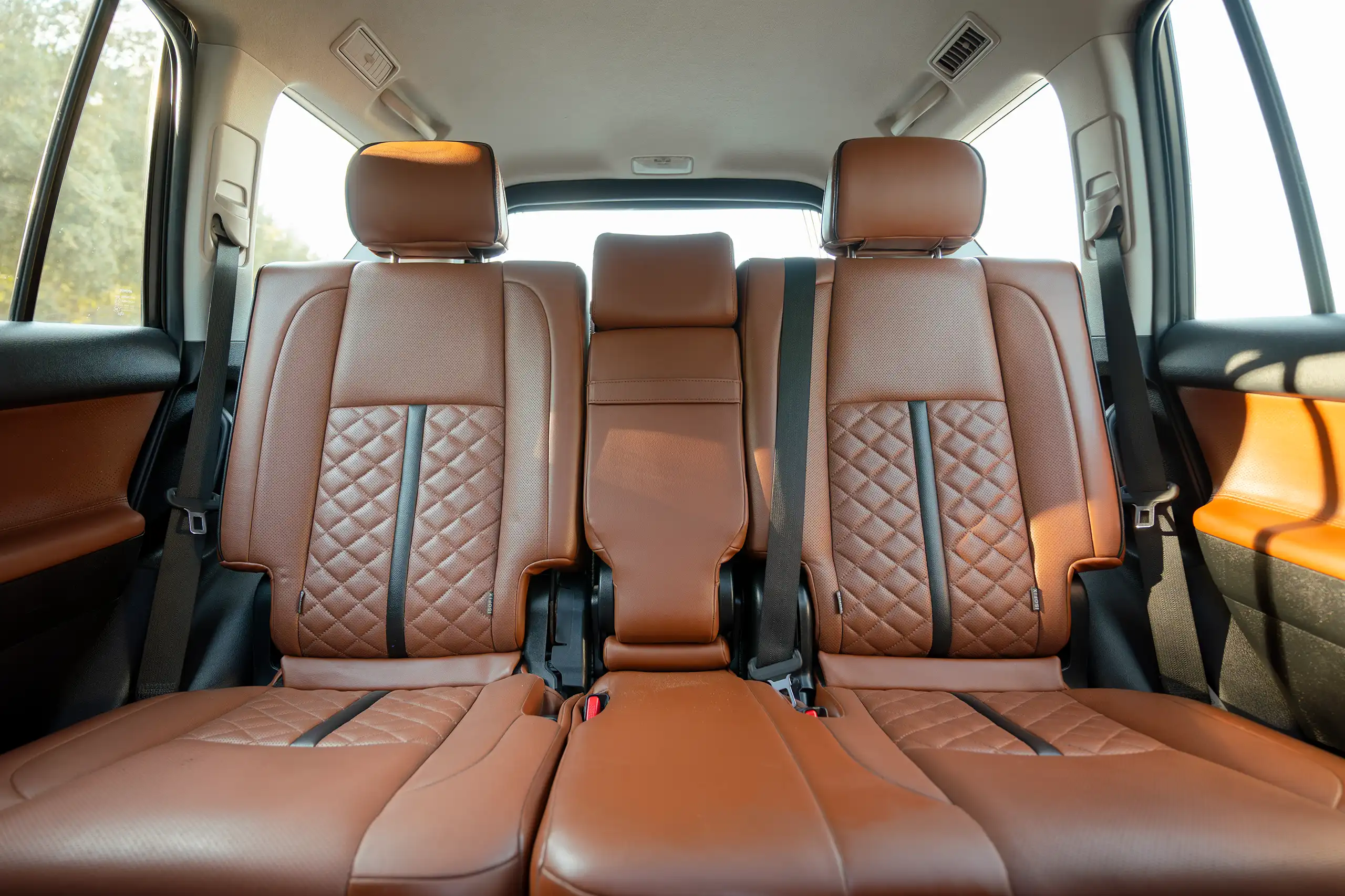 Used 2019 Toyota Prado VXR Silver – Rear Seat View at First Choice Cars Sharjah