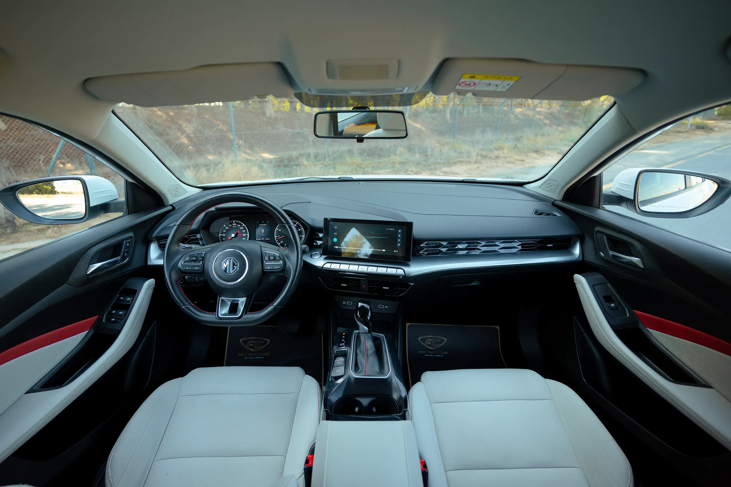 Used 2022 MG GT Comfort White – Front Cabin / Dashboard Full View at First Choice Cars Sharjah