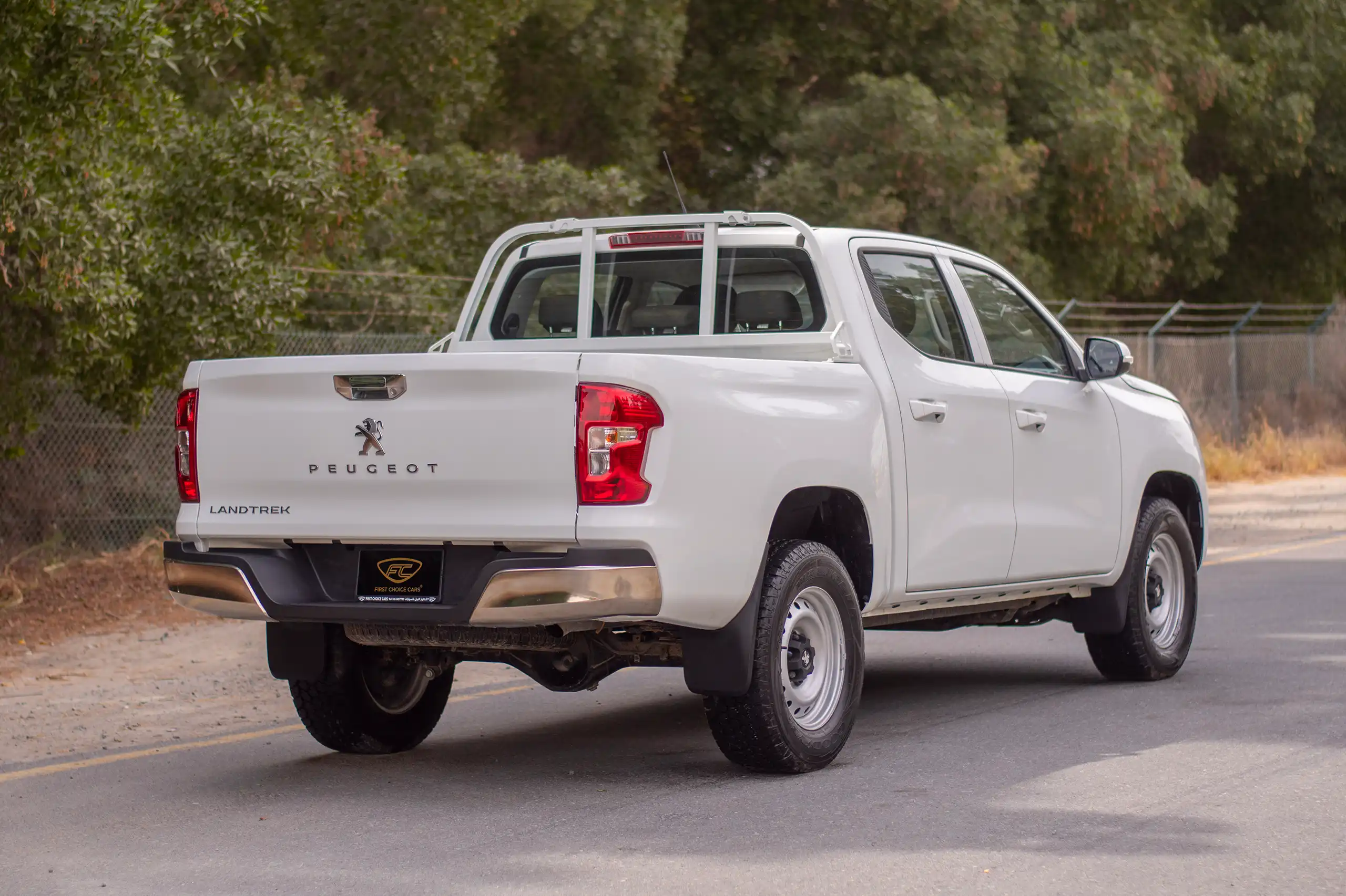 Used 2023 Peugeot Landtrek Double Cabin White – Right Back Diagonal (45°) View at First Choice Cars Sharjah
