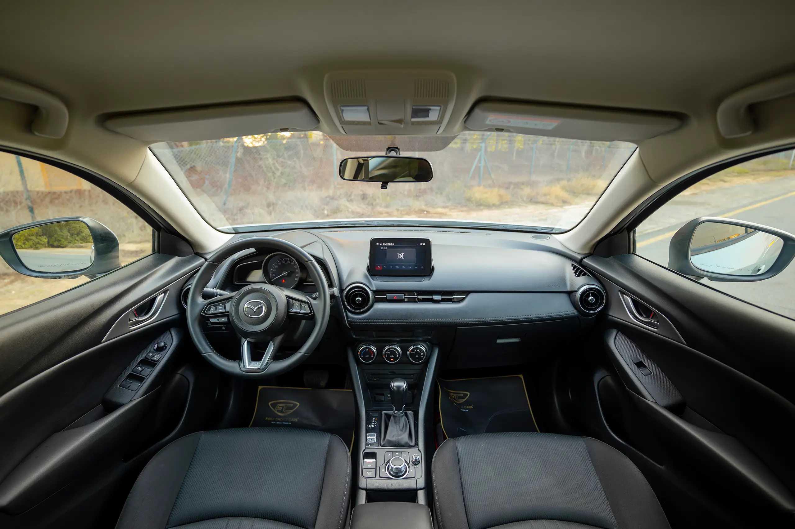 Used 2021 Mazda CX-3 GS Silver – Front Cabin / Dashboard Full View at First Choice Cars Sharjah