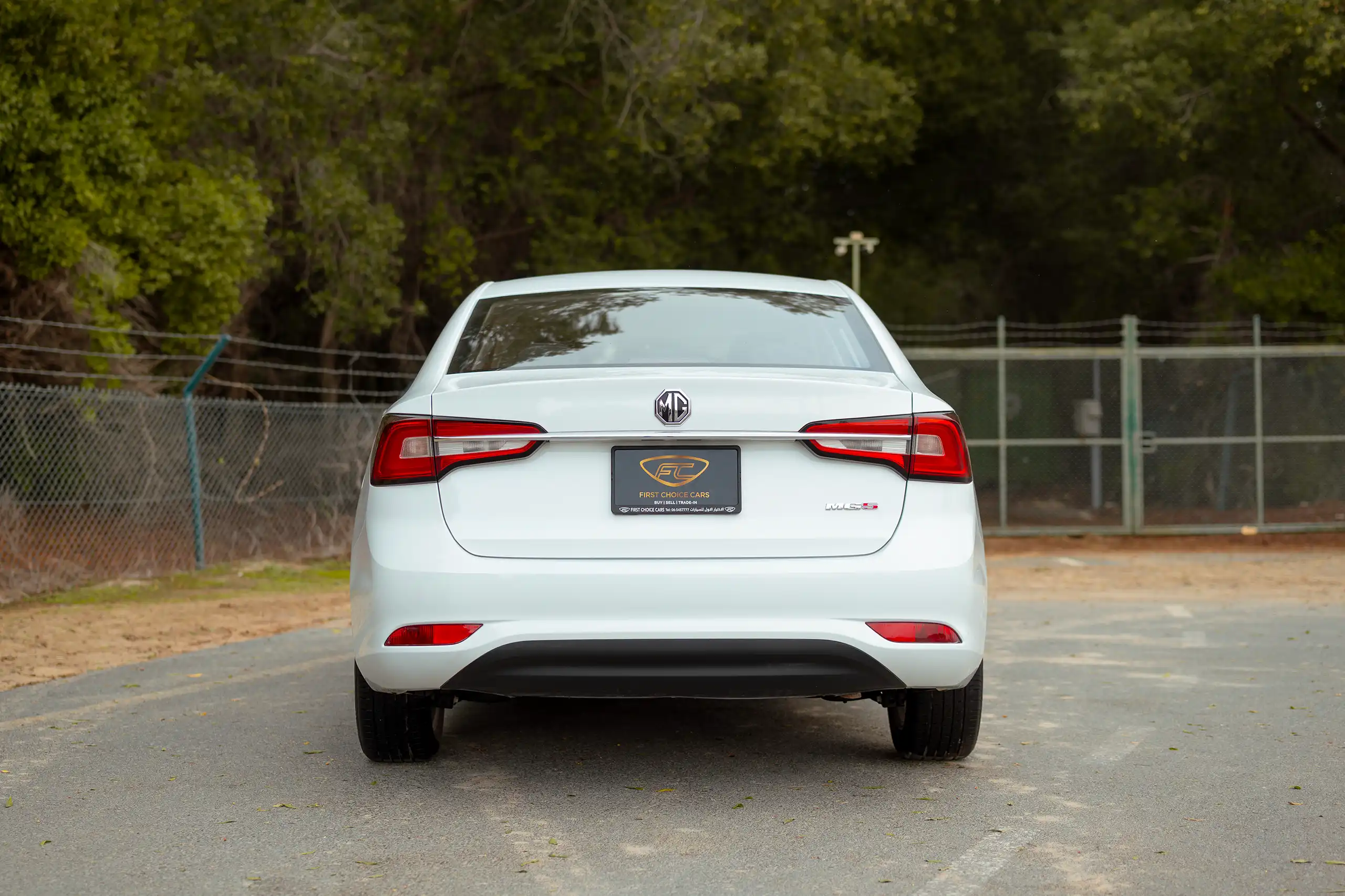 Used 2024 MG 5 Comfort White – Back/Rear View at First Choice Cars Sharjah
