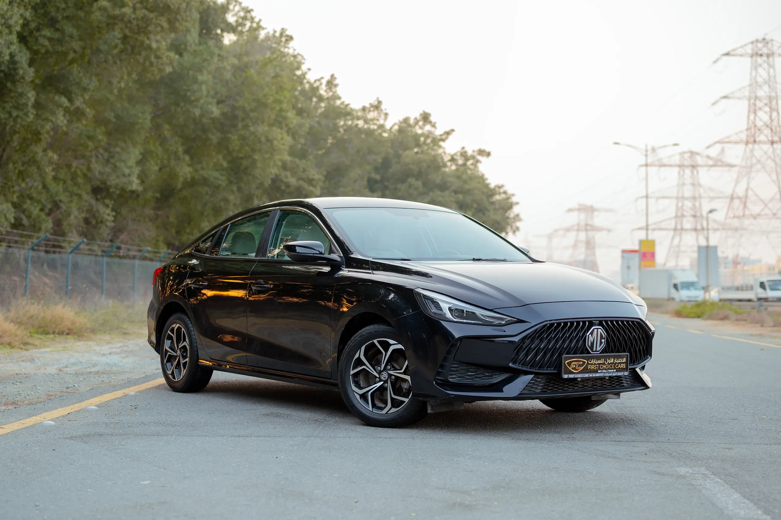 Used 2022 MG GT Comfort Black – Right Front Diagonal (45°) View at First Choice Cars Sharjah