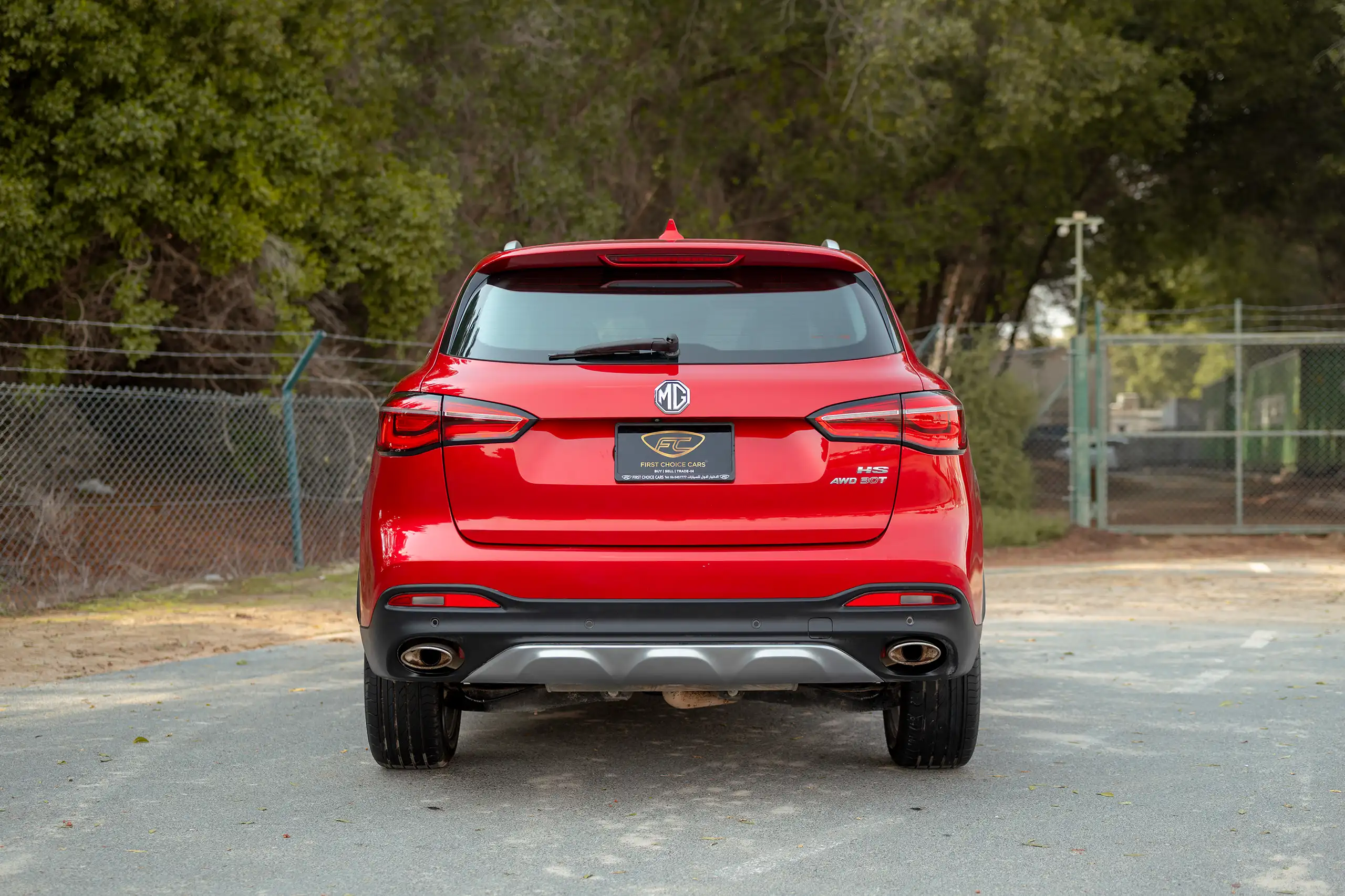 Used 2022 MG HS Luxury Red – Back/Rear View at First Choice Cars Sharjah