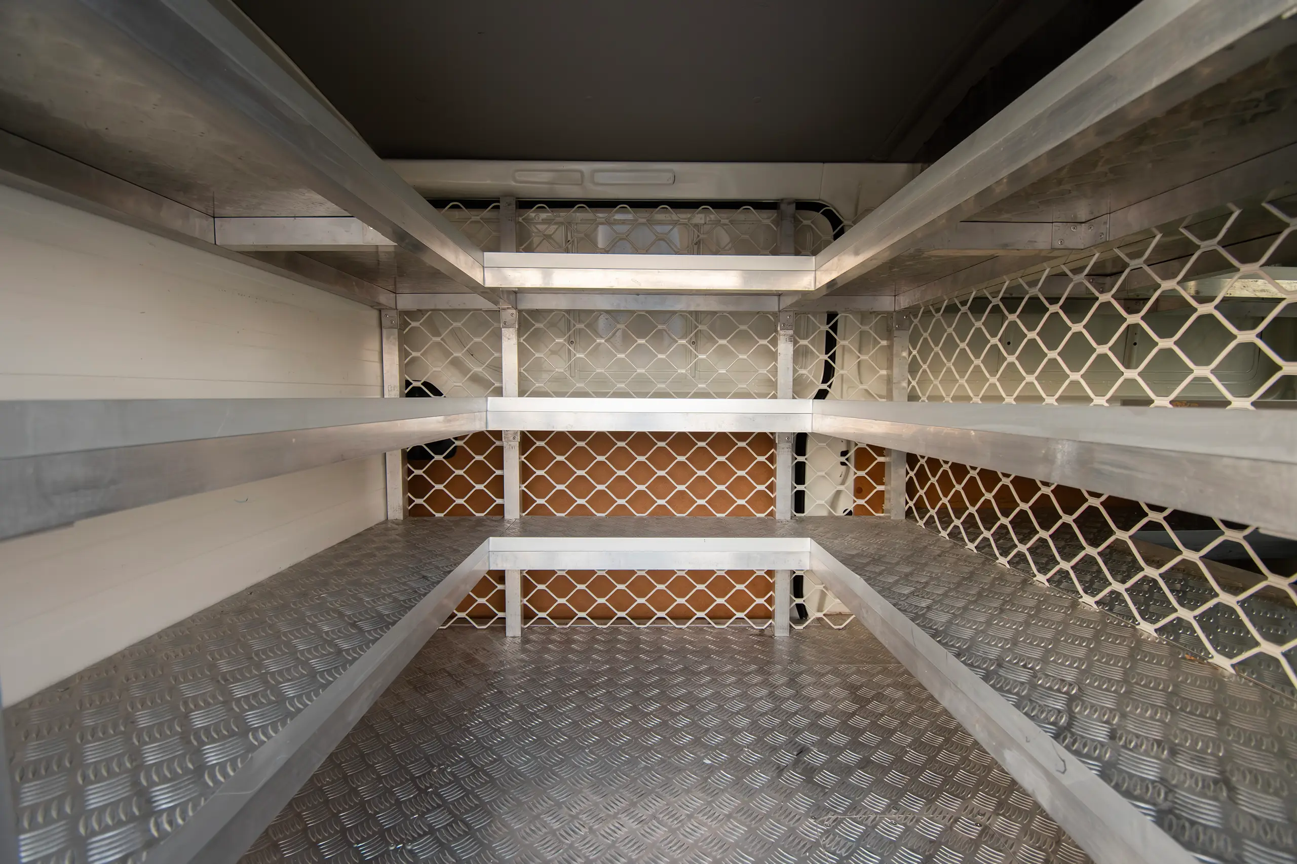 Used 2022 Toyota Hiace GL Standard Roof White – Enclosed Cargo Rear-to-Front View at First Choice Cars Sharjah