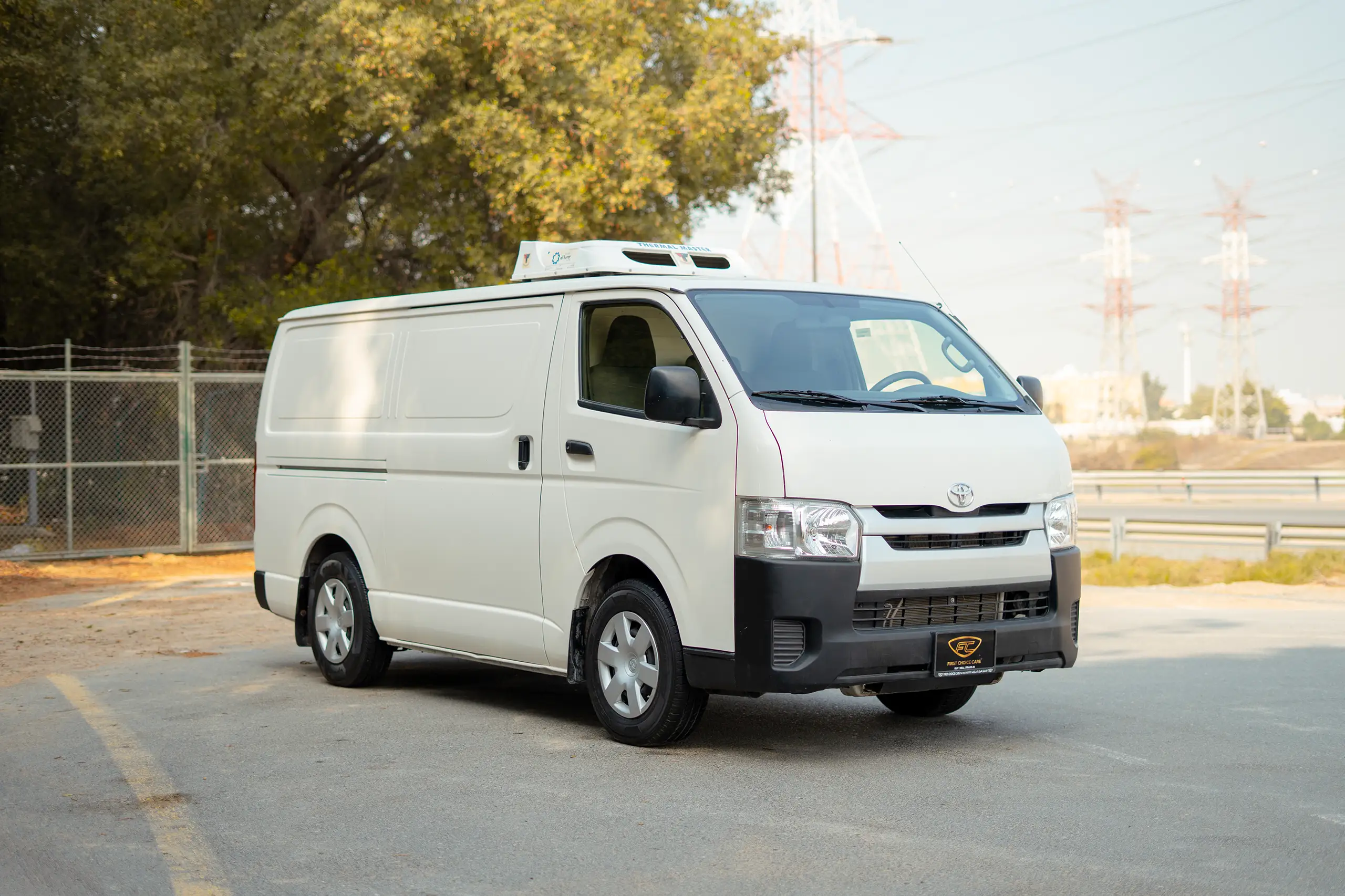 Used 2023 Toyota Hiace GL Standard Roof White – Right Front Diagonal (45°) View at First Choice Cars Sharjah