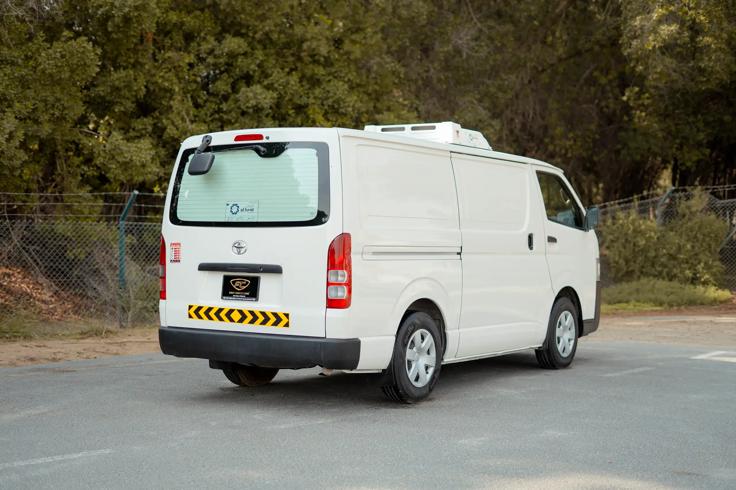 Used 2023 Toyota Hiace GL Standard Roof White – Right Back Diagonal (45°) View at First Choice Cars Sharjah
