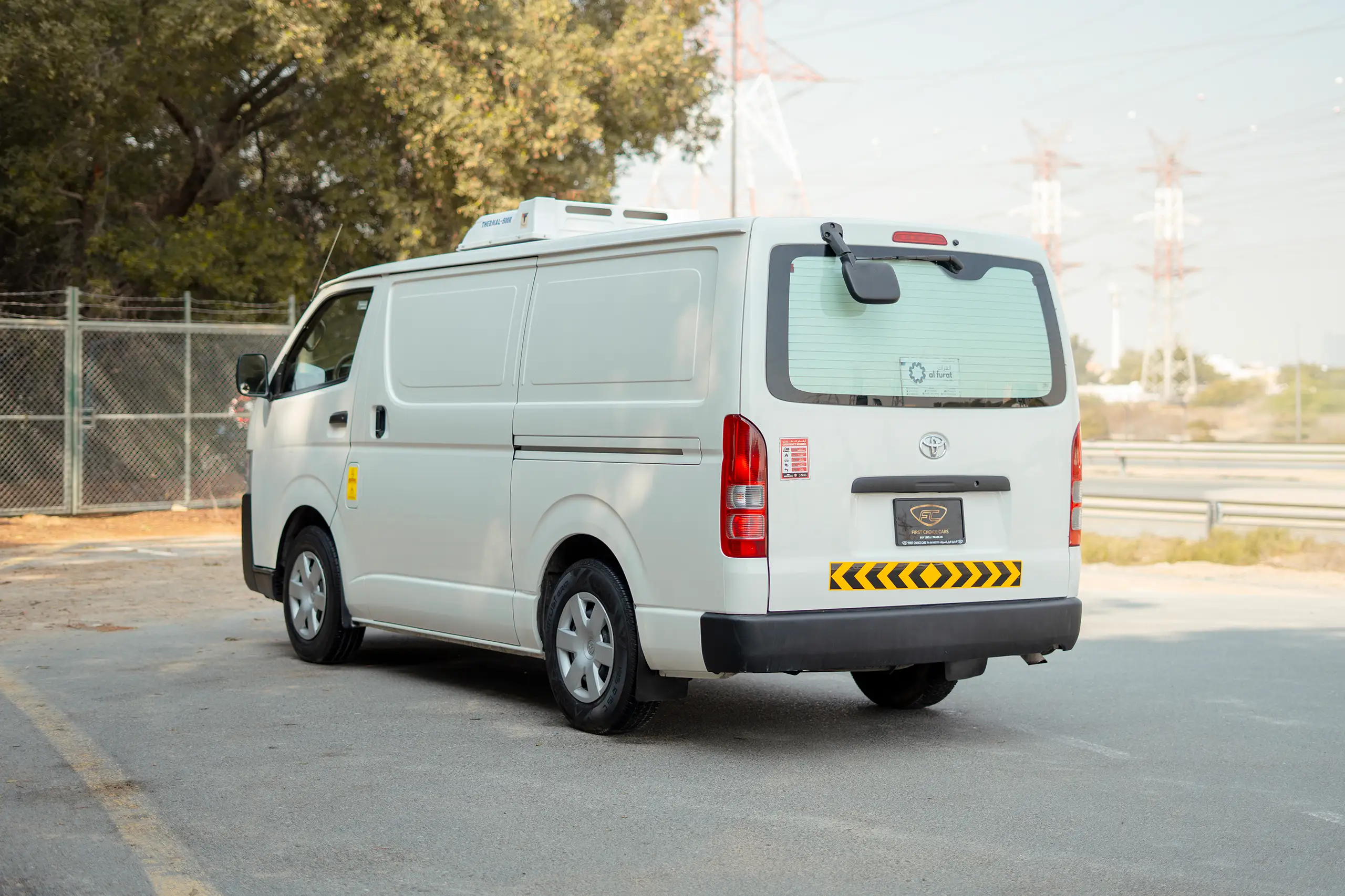 Used 2023 Toyota Hiace GL Standard Roof White – Left Back Diagonal (45°) View at First Choice Cars Sharjah