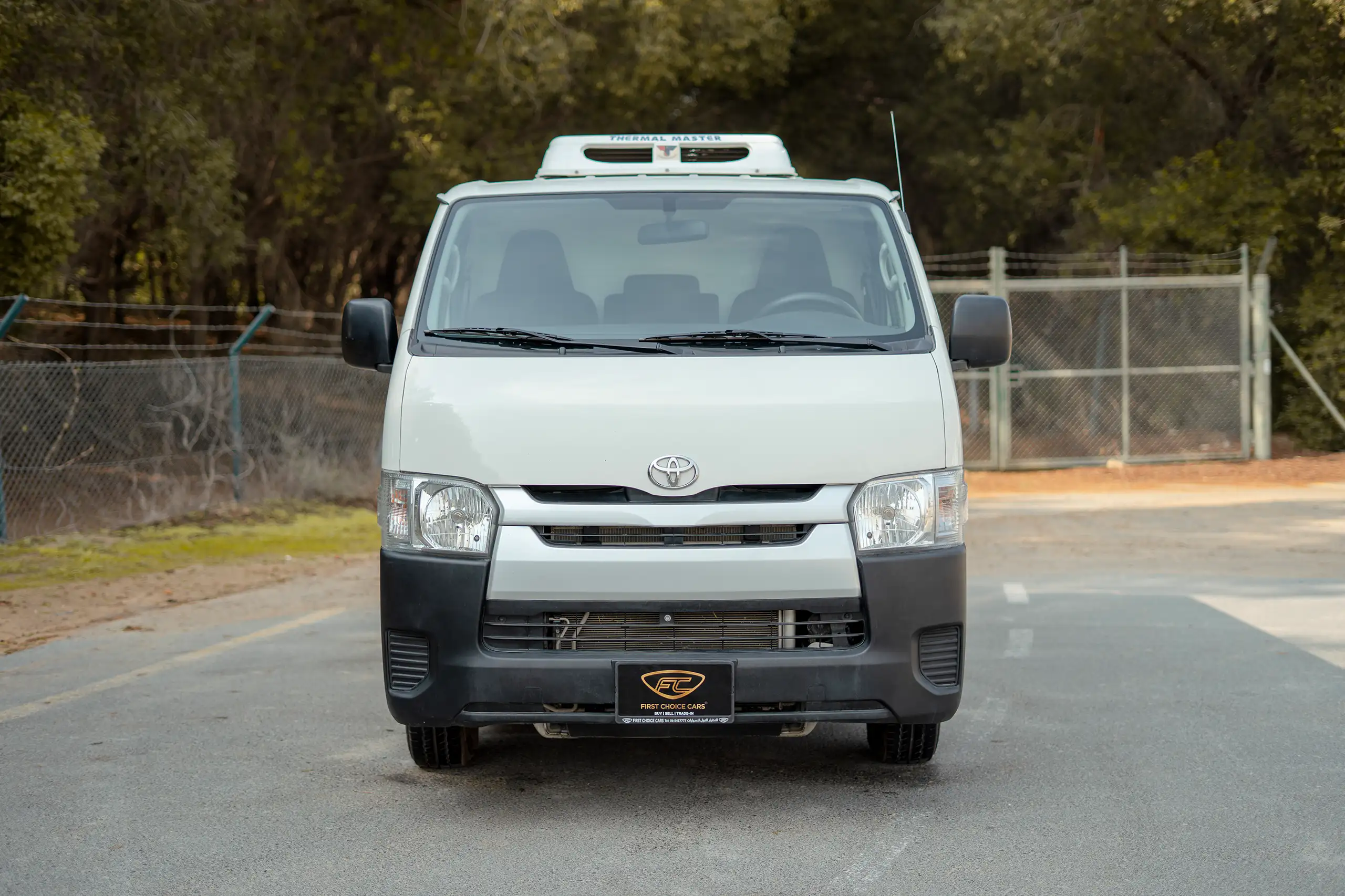 Used 2023 Toyota Hiace GL Standard Roof White – Front View at First Choice Cars Sharjah