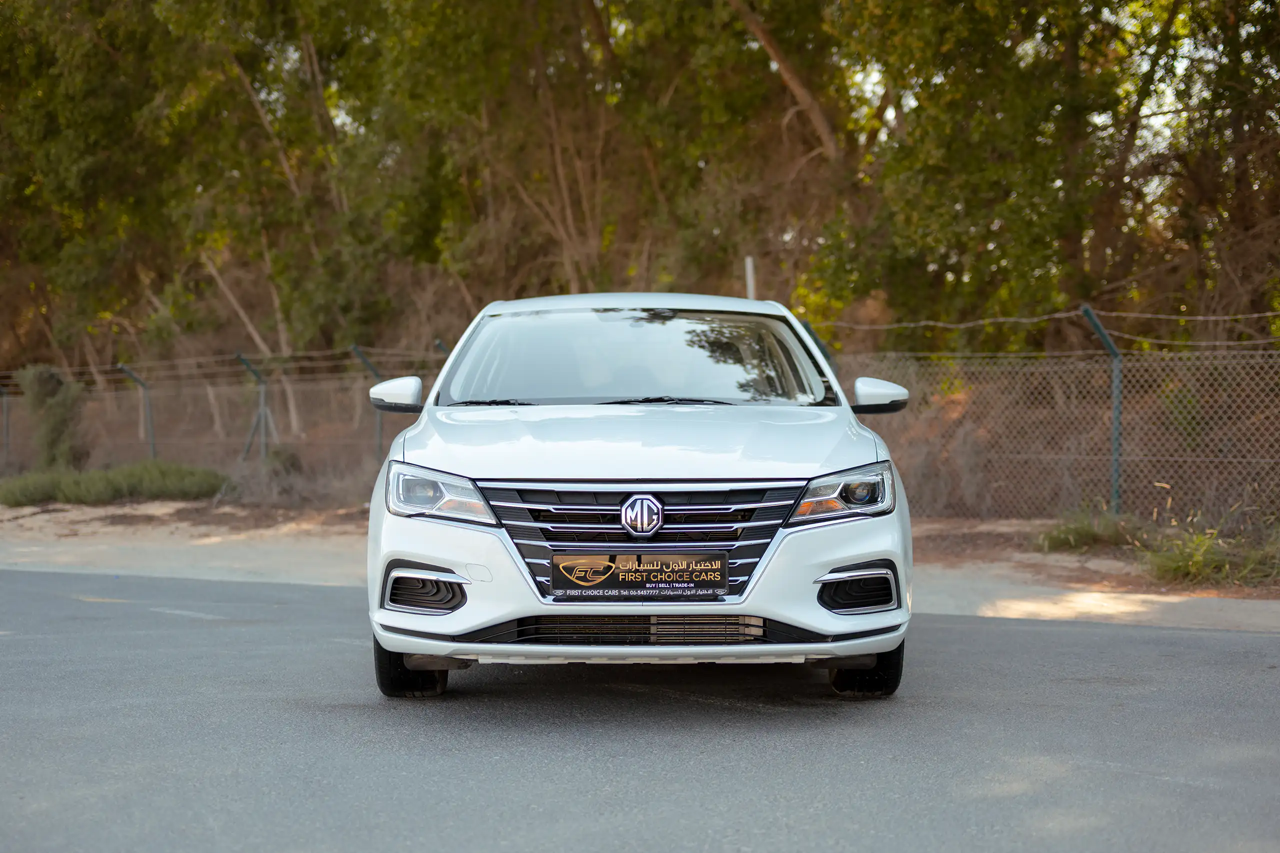 Used 2023 MG 5 Comfort White – Front View at First Choice Cars Sharjah