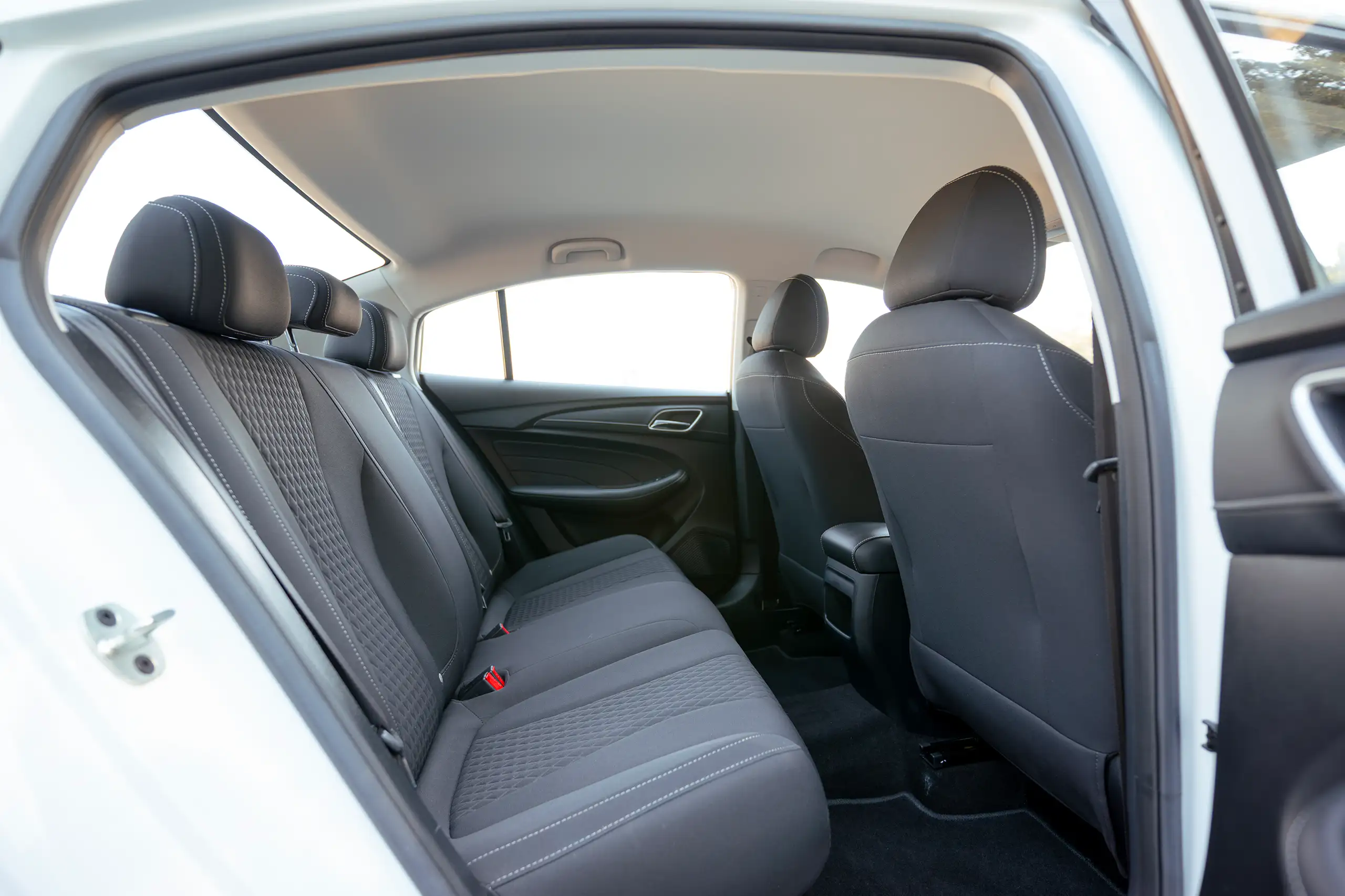 Used 2023 MG 5 Comfort White – Rear Passenger Side Cabin View at First Choice Cars Sharjah