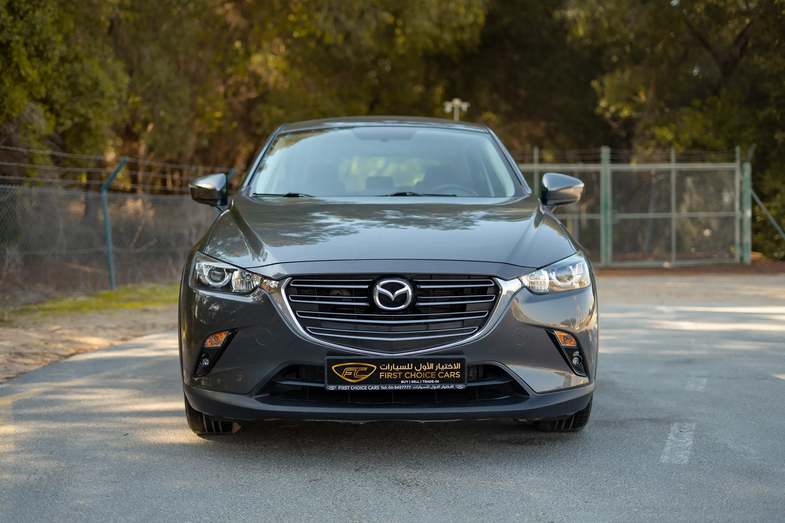 Used 2023 Mazda CX-3 GS Grey – Front View at First Choice Cars Sharjah