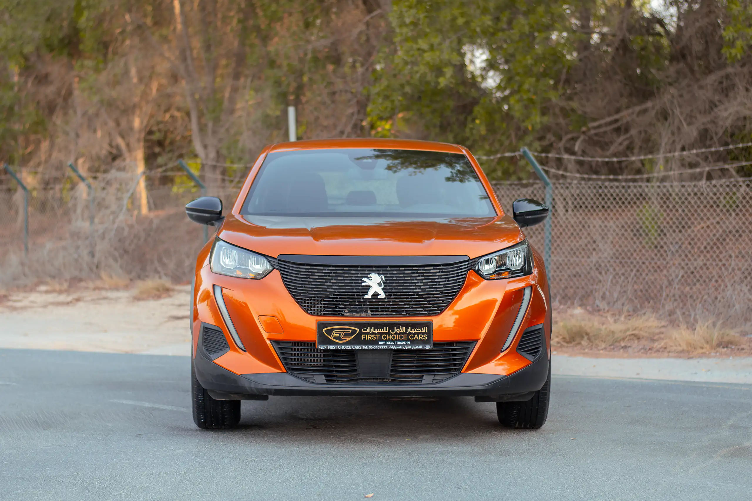 Used 2023 Peugeot 2008 Active Orange – Front View at First Choice Cars Sharjah