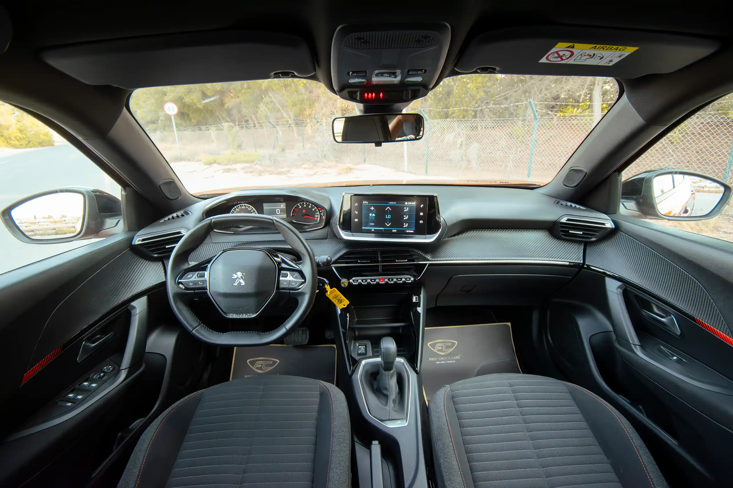 Used 2023 Peugeot 2008 Active Orange – Front Cabin / Dashboard Full View at First Choice Cars Sharjah