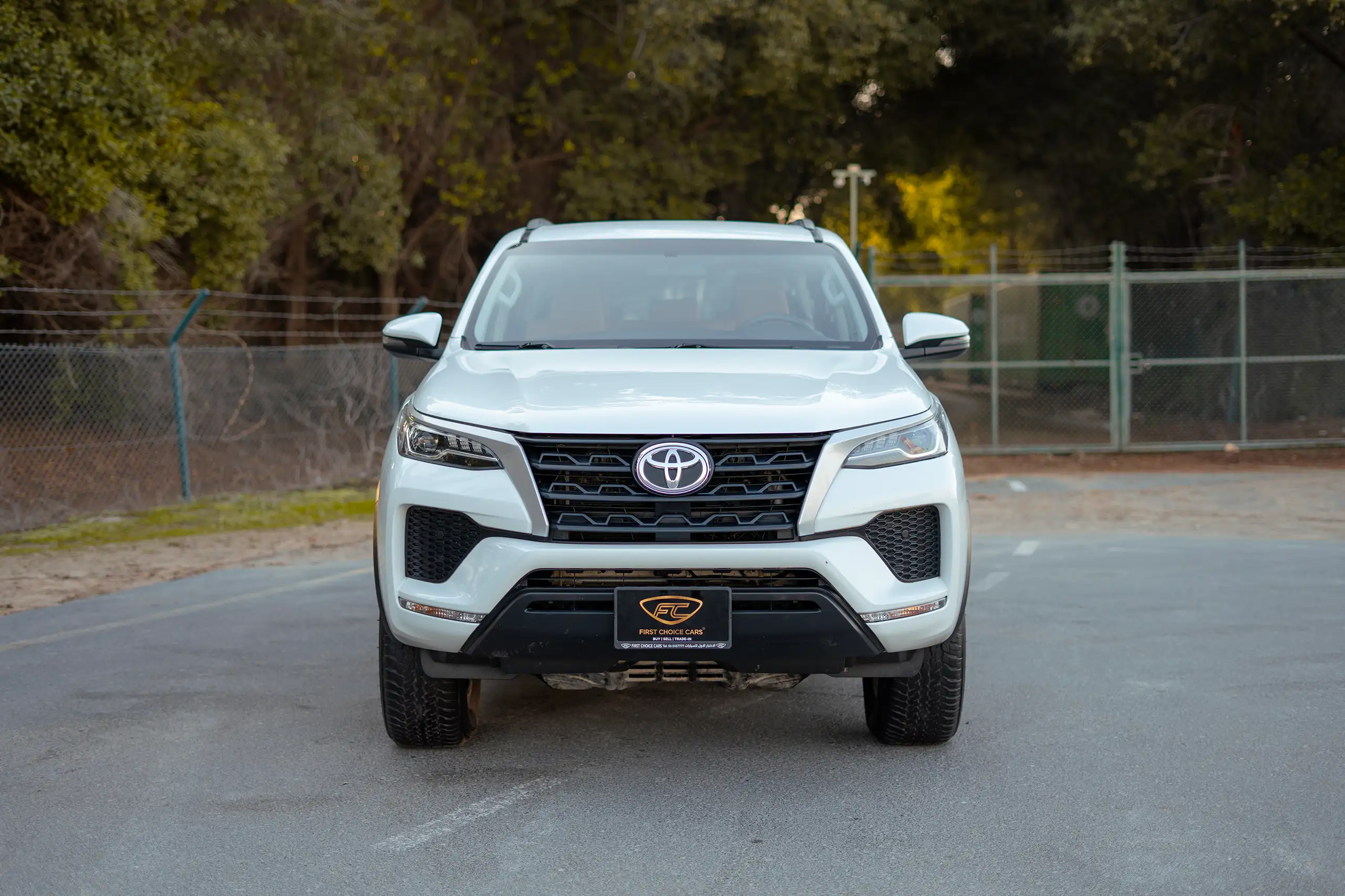 Used 2024 Toyota Fortuner EXR White – Front View at First Choice Cars Sharjah