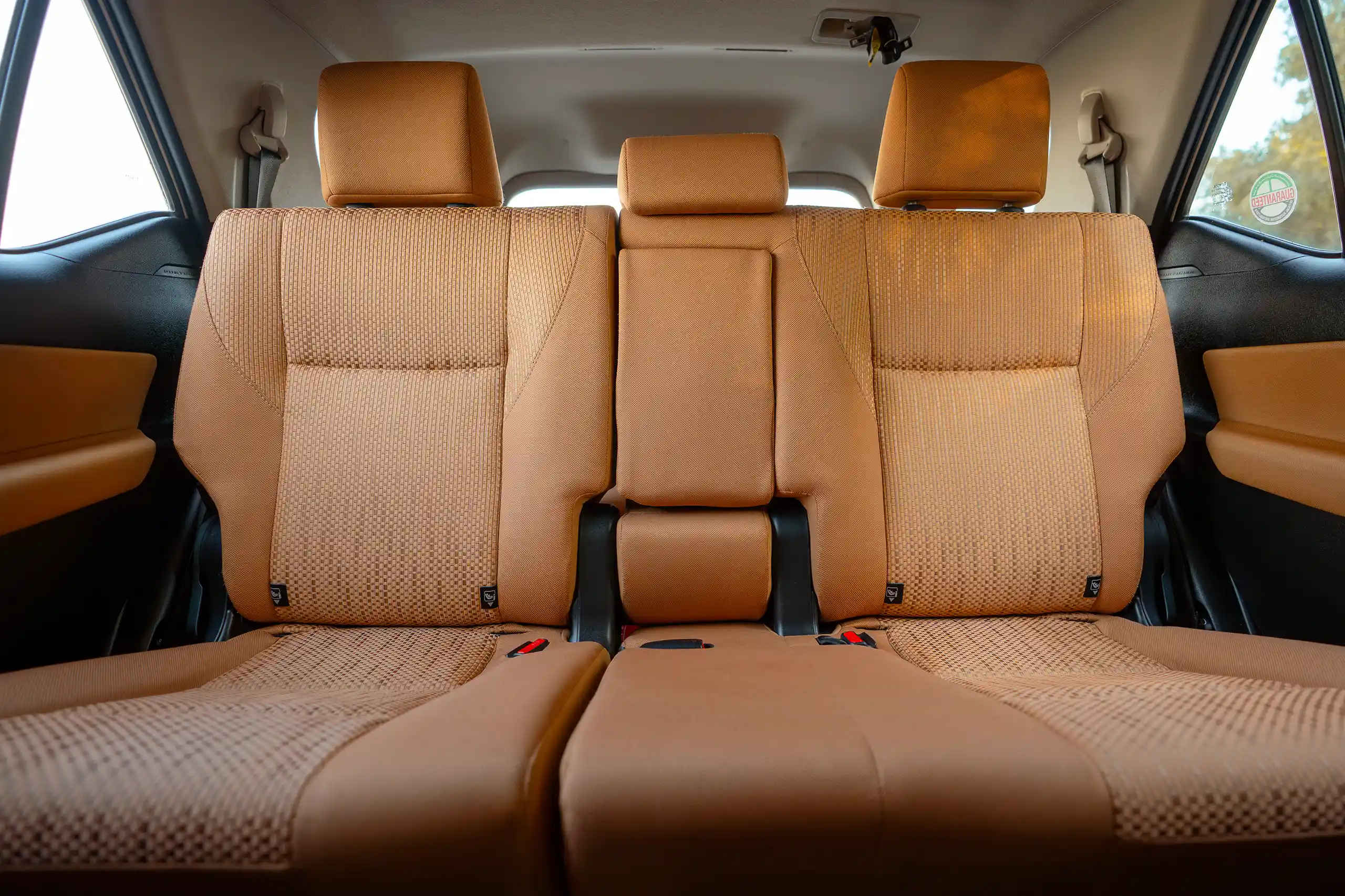 Used 2024 Toyota Fortuner EXR White – Rear Seat View at First Choice Cars Sharjah