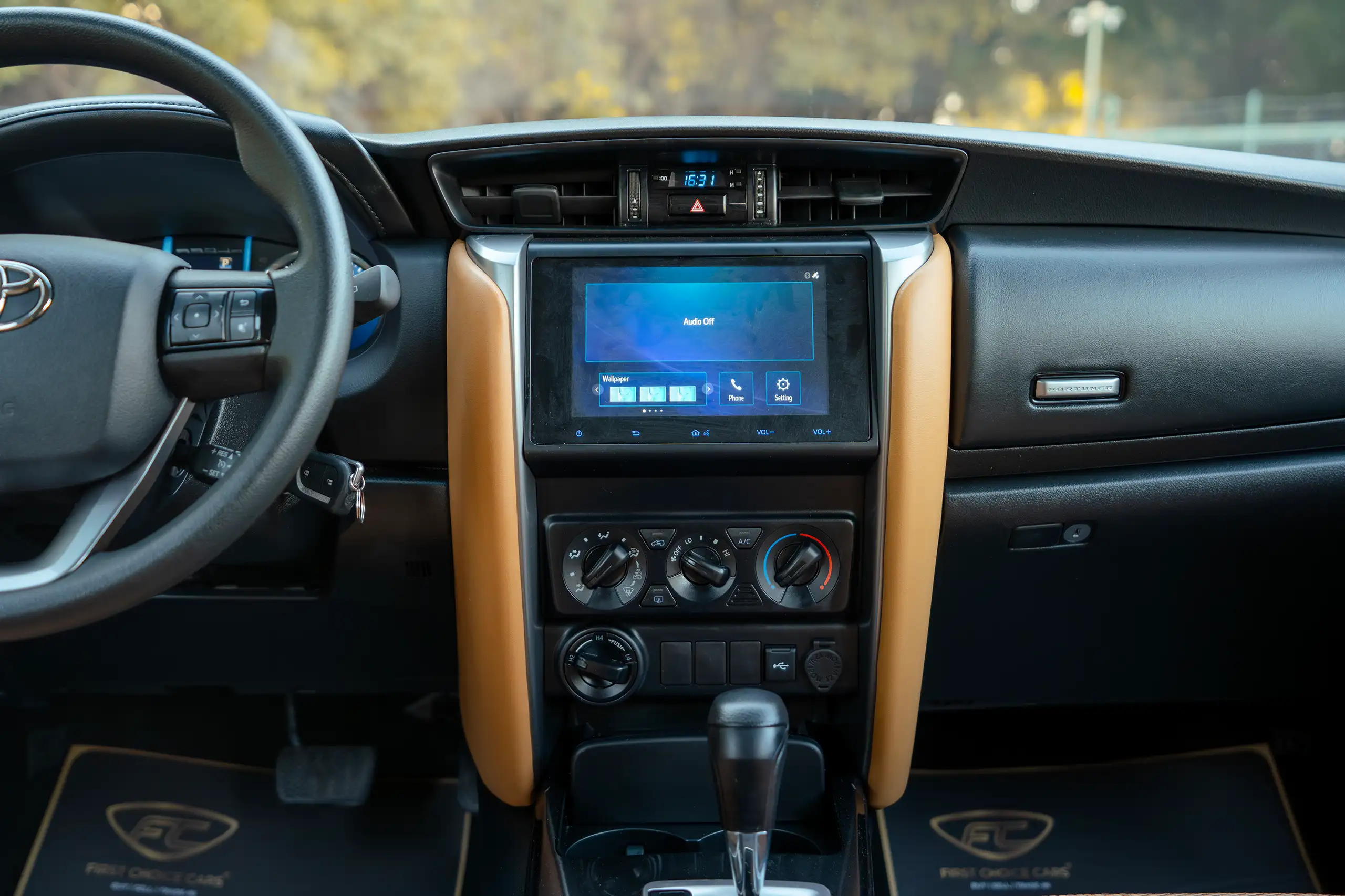 Used 2024 Toyota Fortuner EXR White – Infotainment / Touchscreen System at First Choice Cars Sharjah