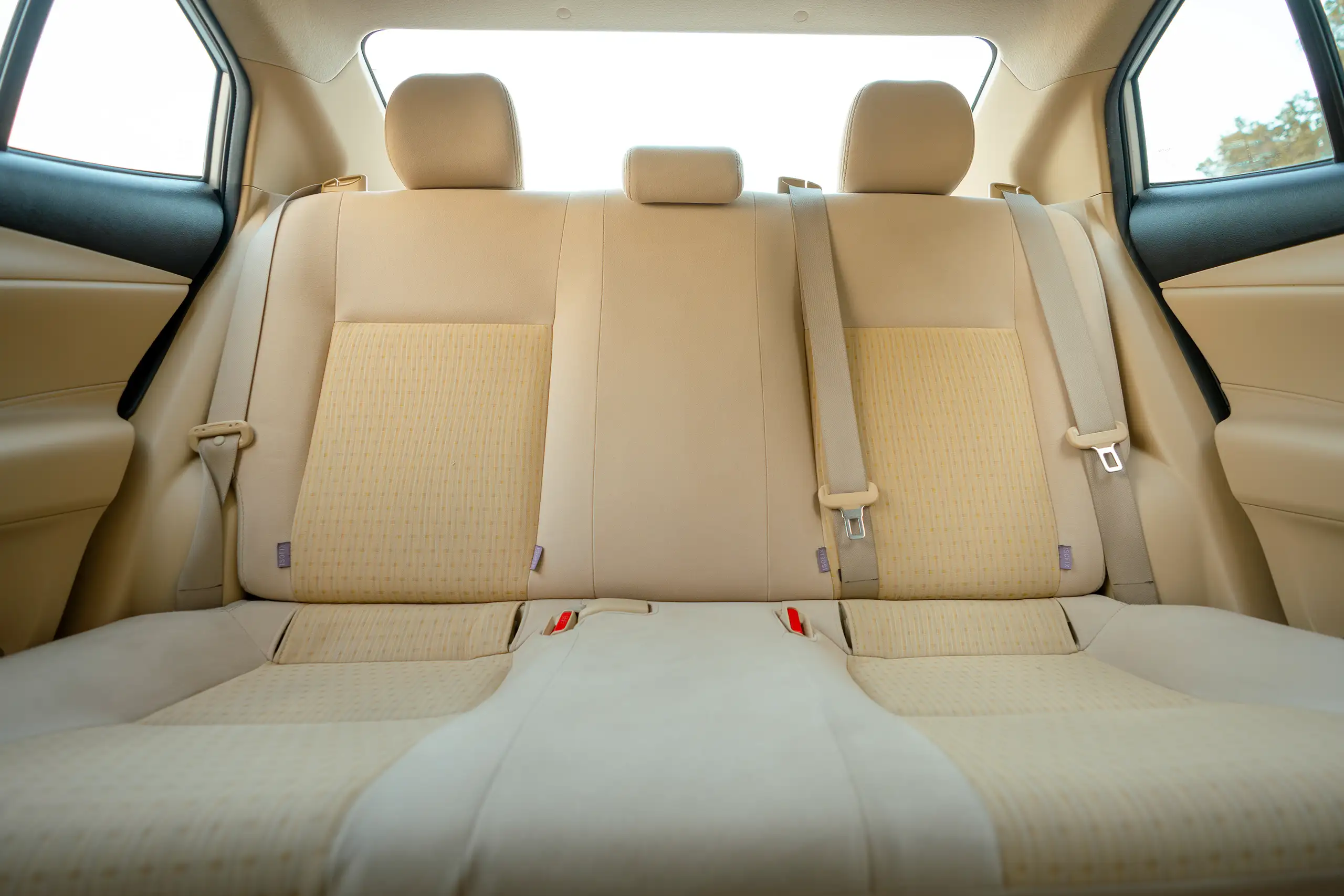 Used 2022 Toyota Yaris E Silver – Rear Seat View at First Choice Cars Sharjah