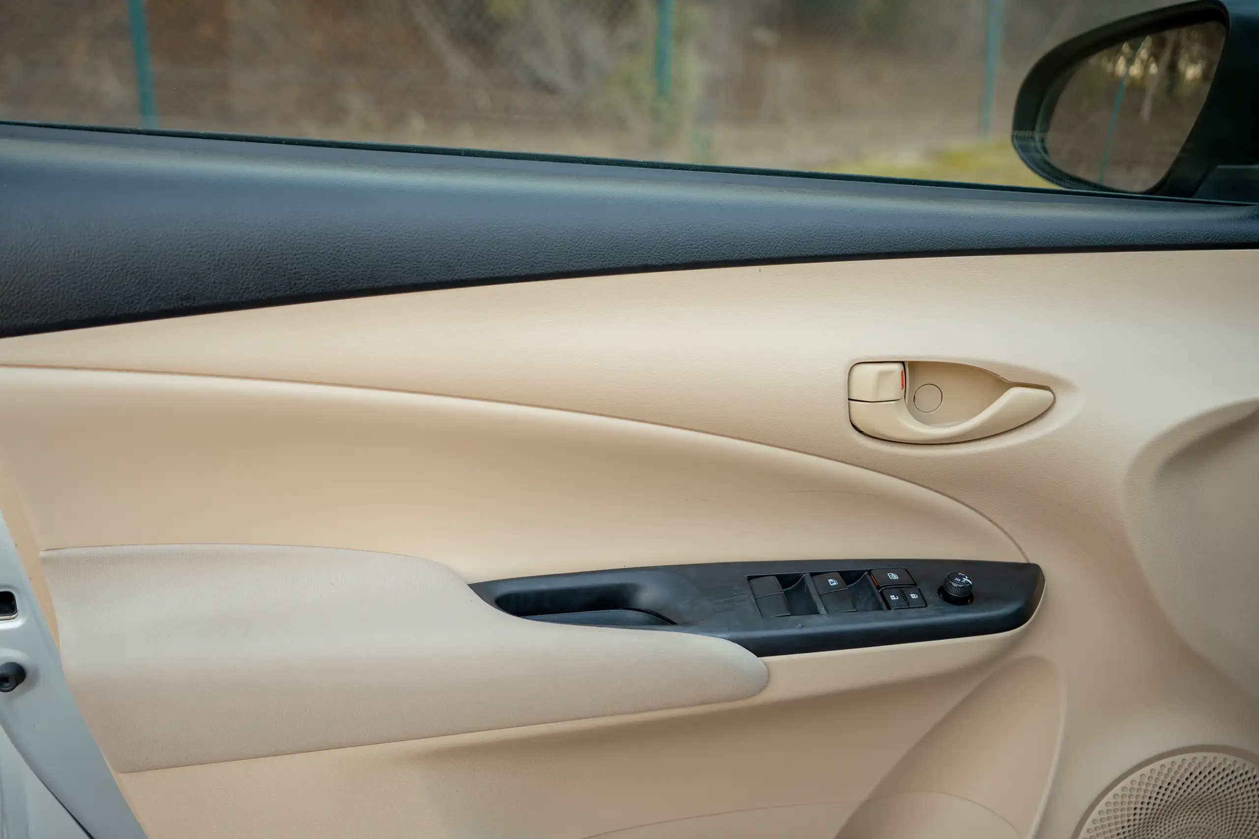 Used 2022 Toyota Yaris E Silver – Driver Door Panel Full View at First Choice Cars Sharjah