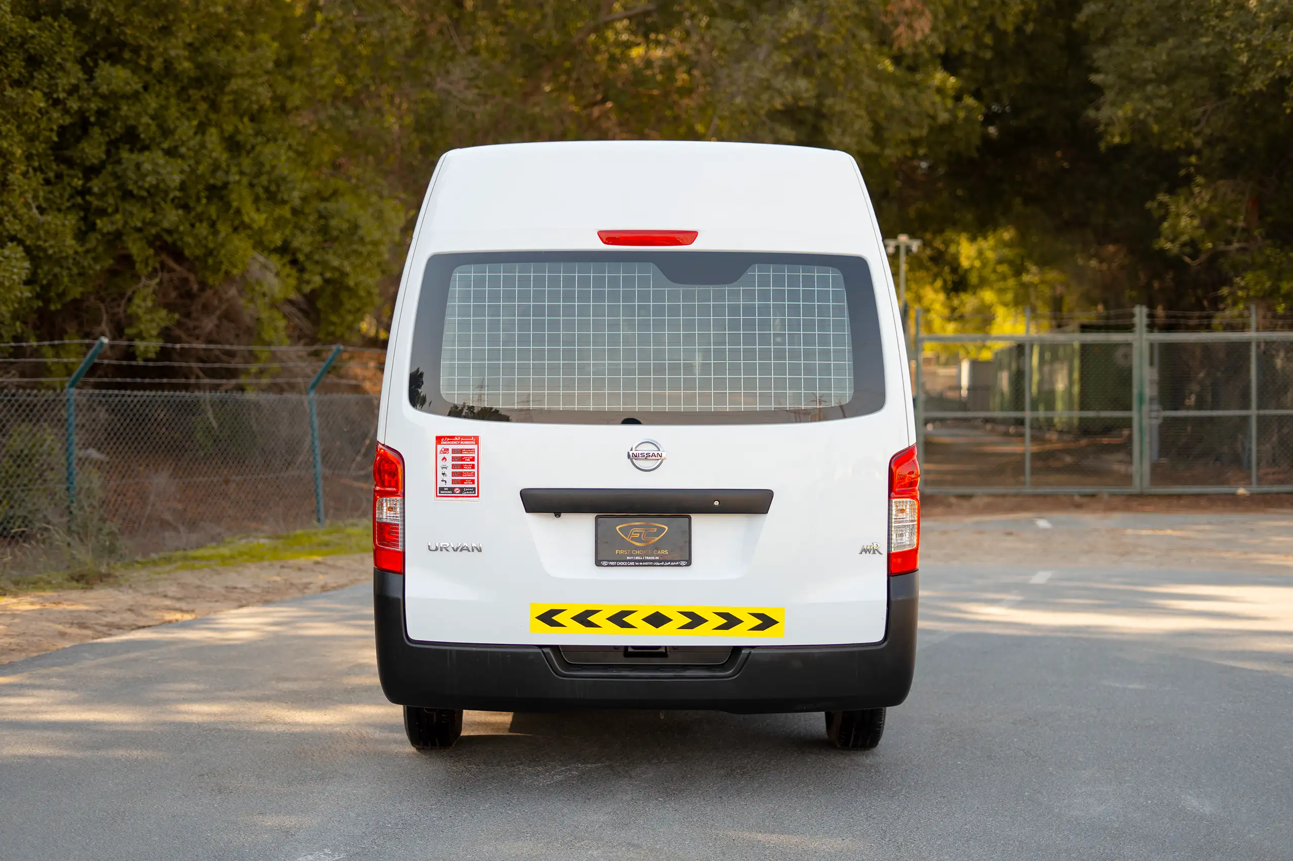 Used 2022 Nissan Urvan High Roof White – Back/Rear View at First Choice Cars Sharjah