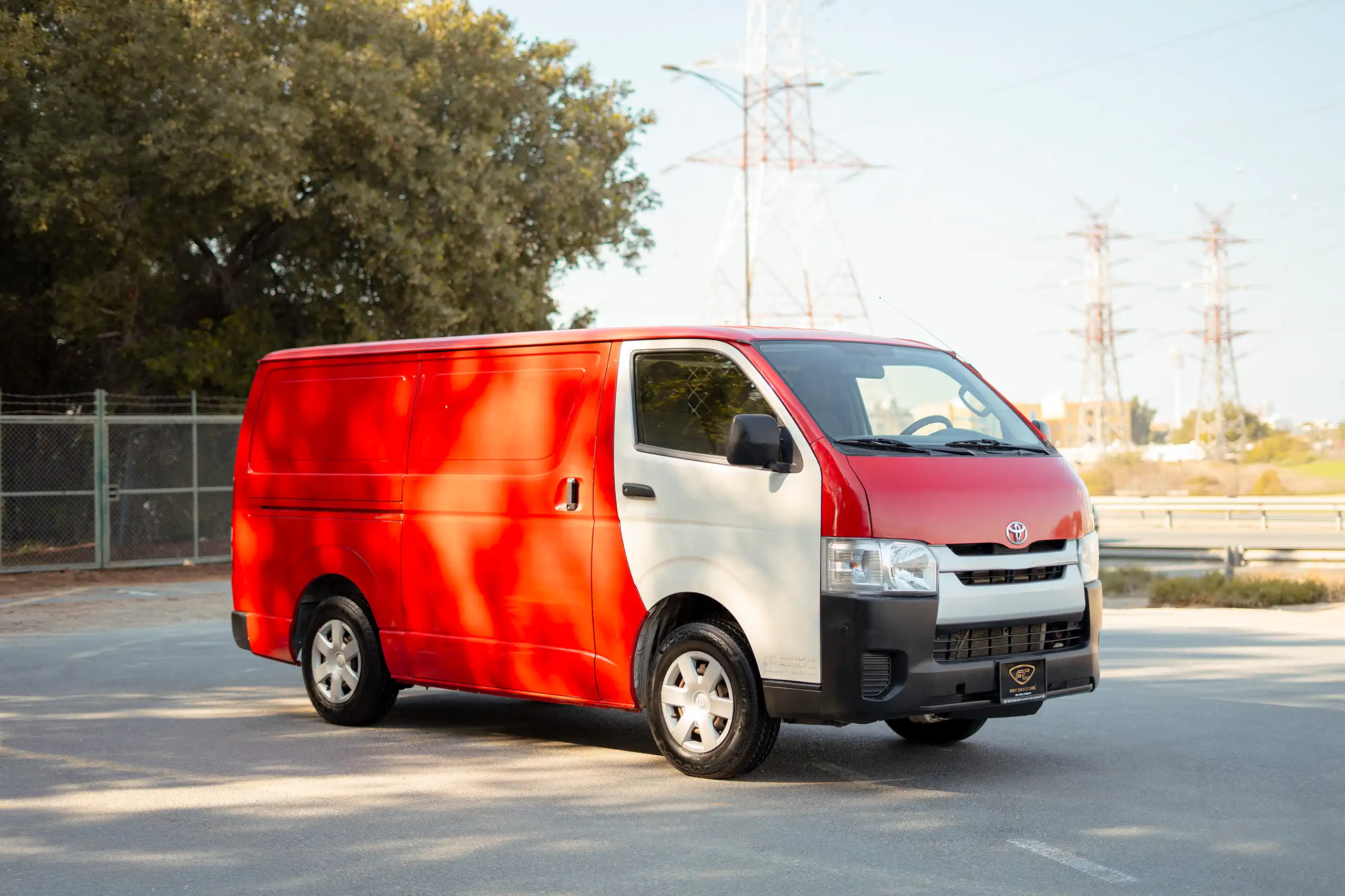 Used 2020 Toyota Hiace GL Standard Roof in Red – Right Front Diagonal (45°) View