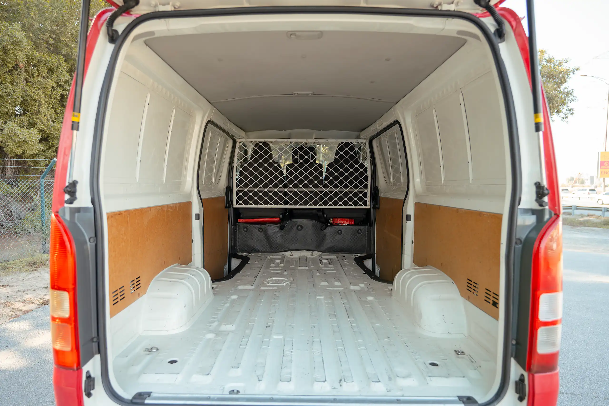 Used 2020 Toyota Hiace GL Standard Roof in Red – Delivery Box Rear Opening View