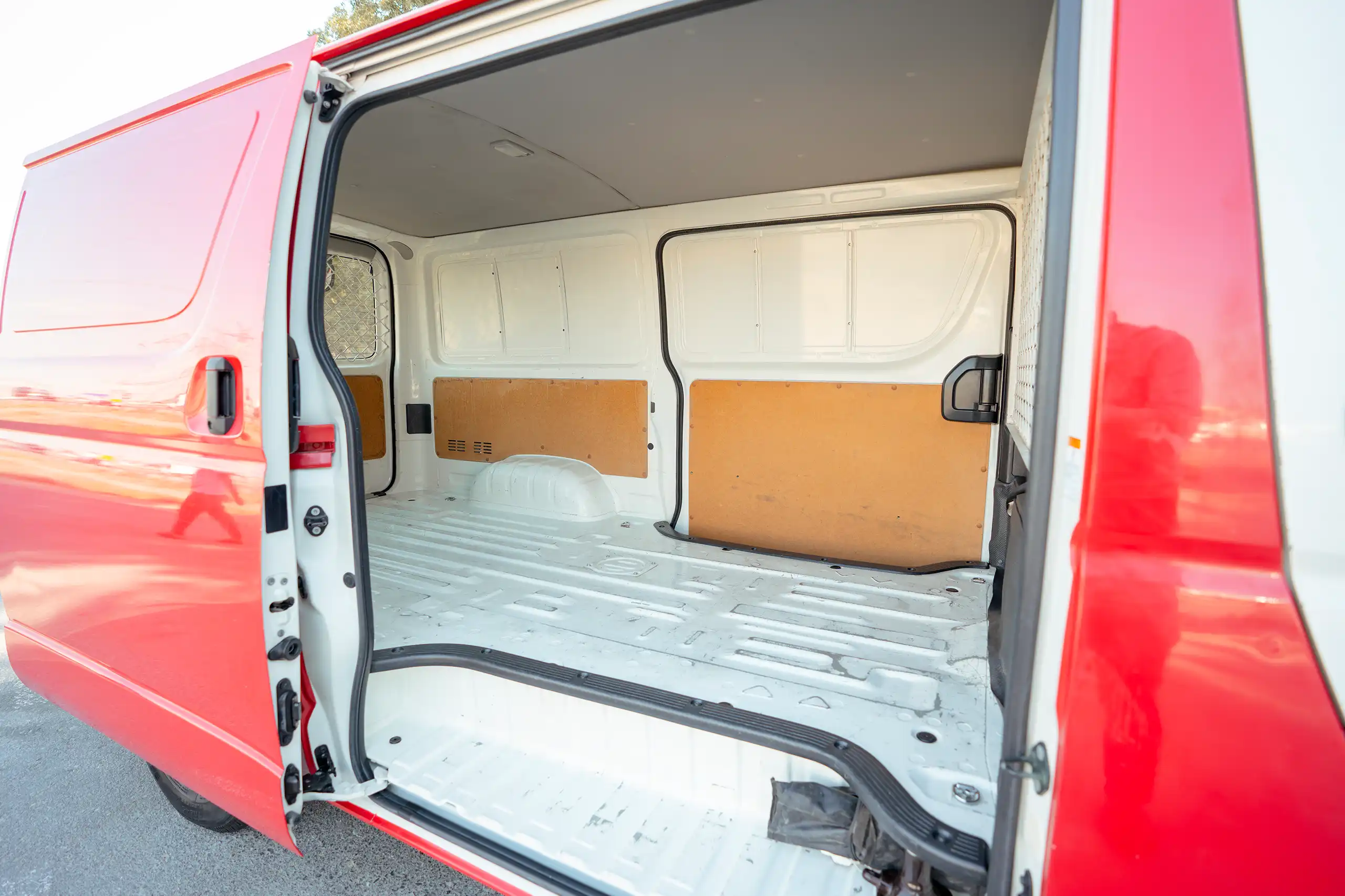 Used 2020 Toyota Hiace GL Standard Roof in Red – Delivery Box Right Side Interior View