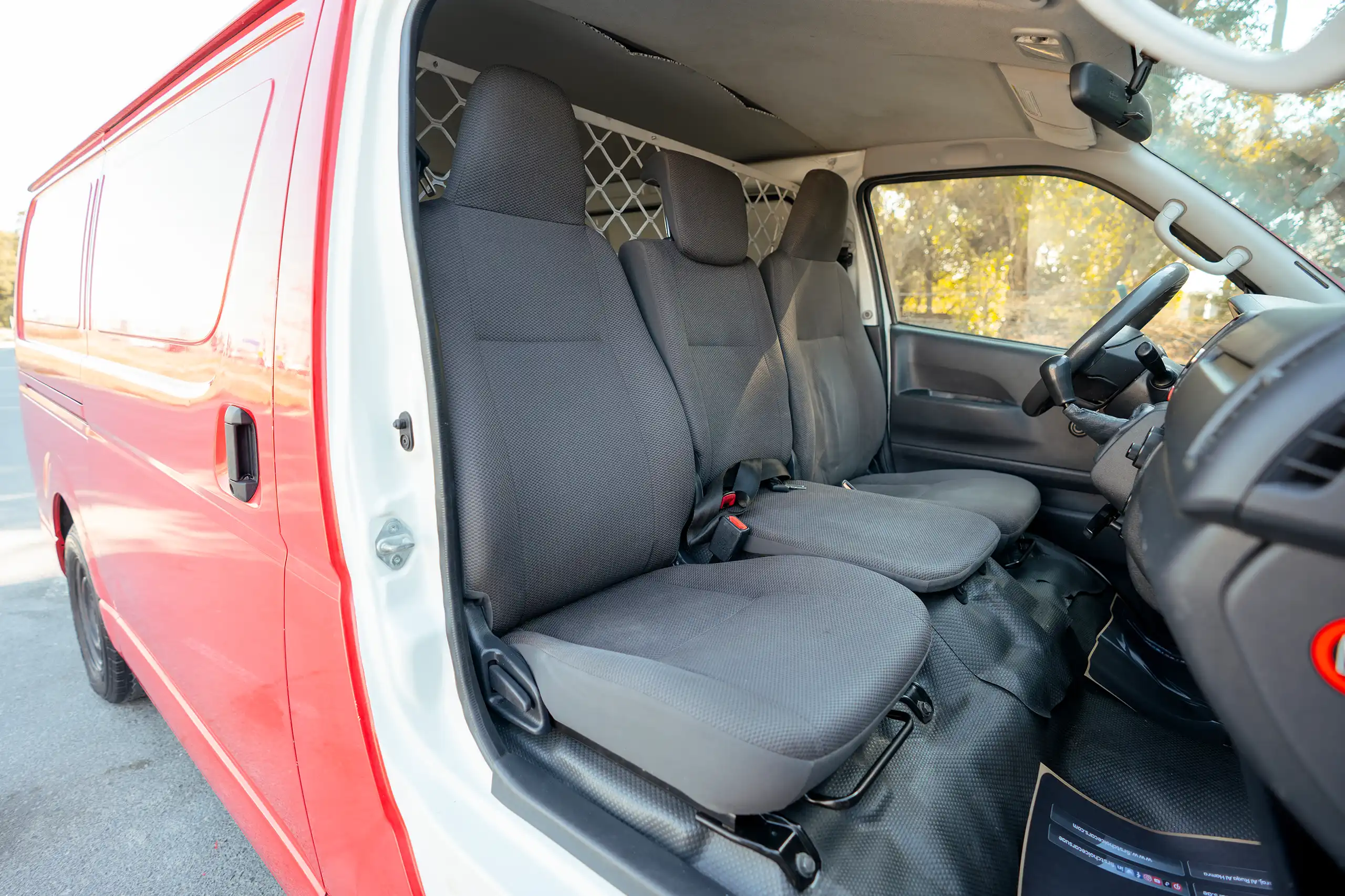 Used 2020 Toyota Hiace GL Standard Roof in Red – Front Passenger Side Cabin View