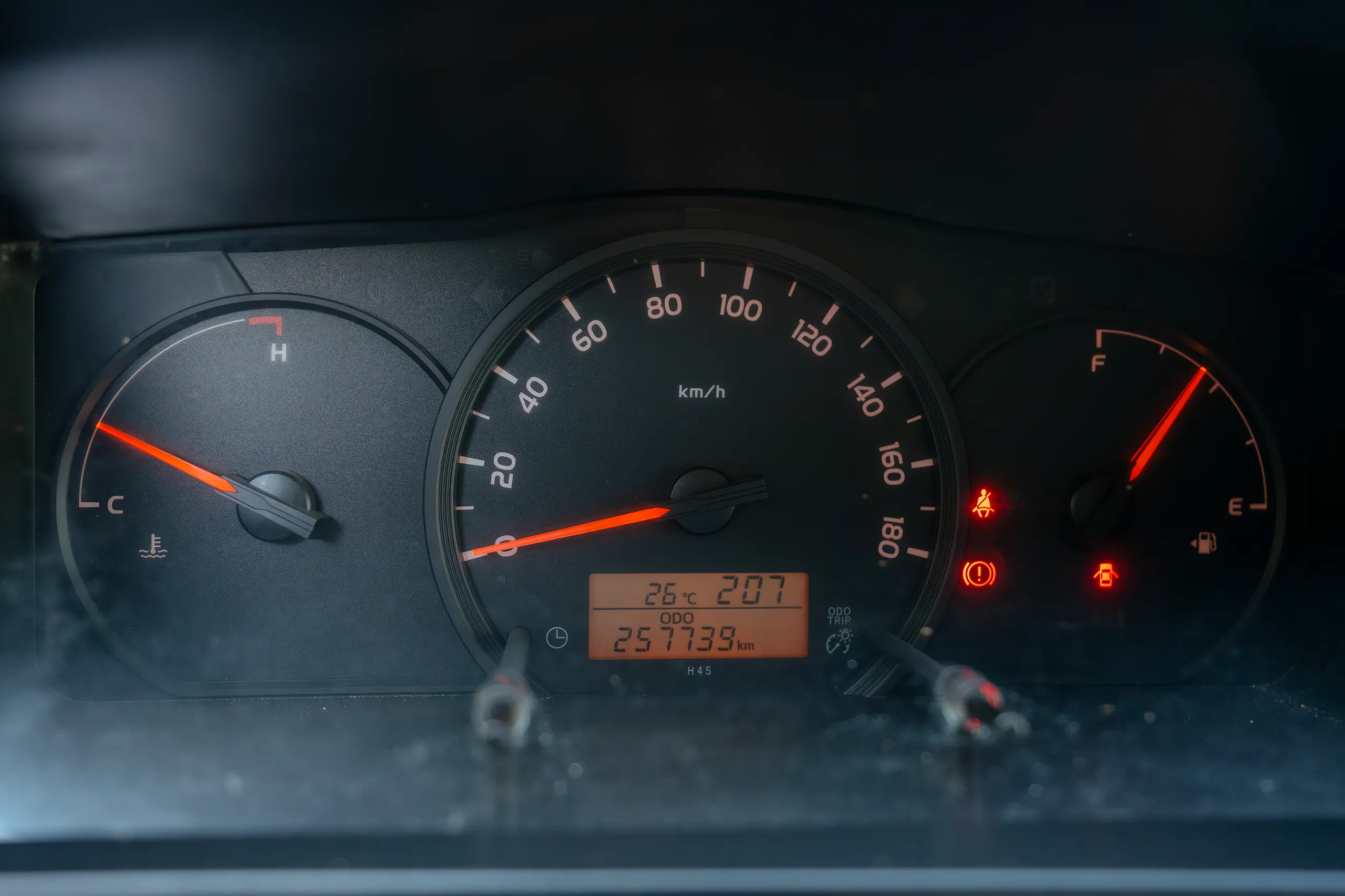 Used 2020 Toyota Hiace GL Standard Roof in Red – Odometer / Mileage Reading View