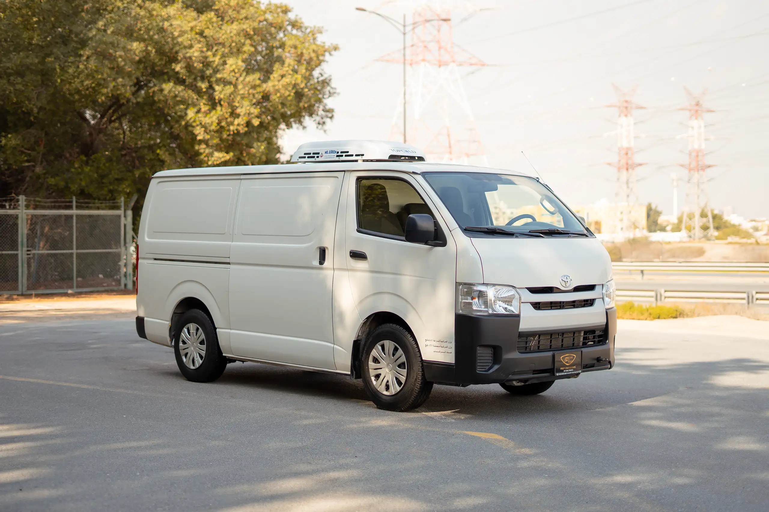 Used 2023 Toyota Hiace GL Standard Roof White – Right Front Diagonal (45°) View at First Choice Cars Sharjah