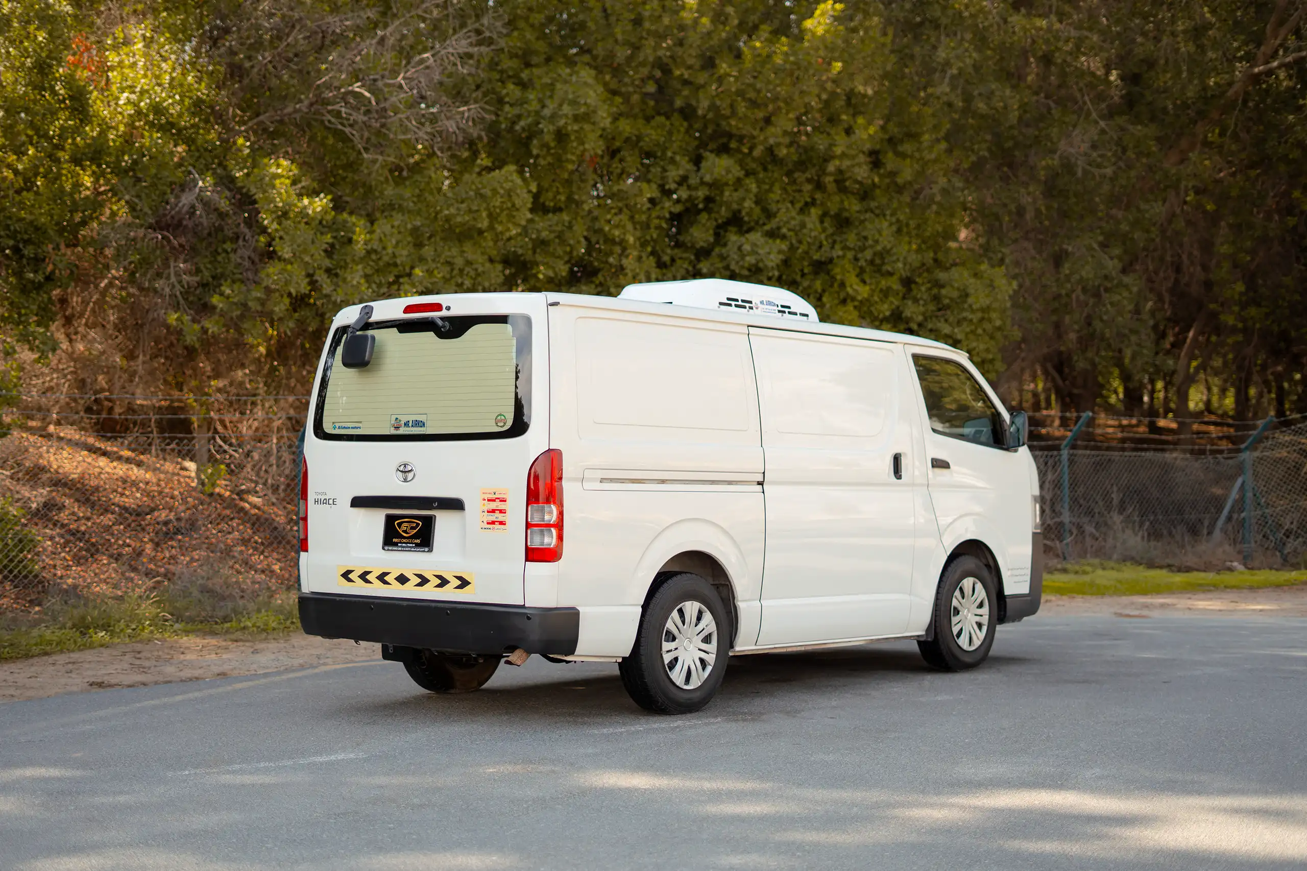Used 2023 Toyota Hiace GL Standard Roof White – Right Back Diagonal (45°) View at First Choice Cars Sharjah
