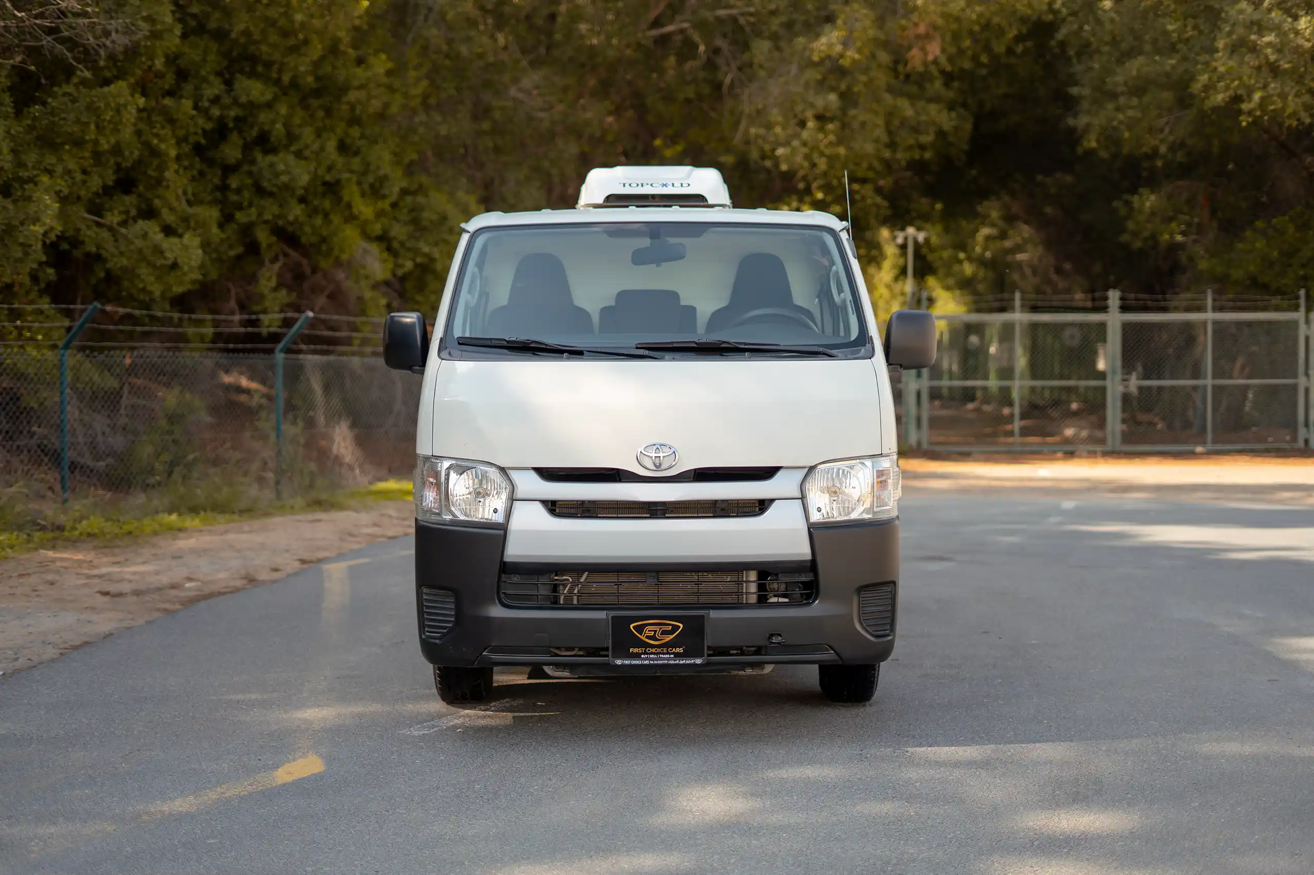 Used 2023 Toyota Hiace GL Standard Roof White – Front View at First Choice Cars Sharjah
