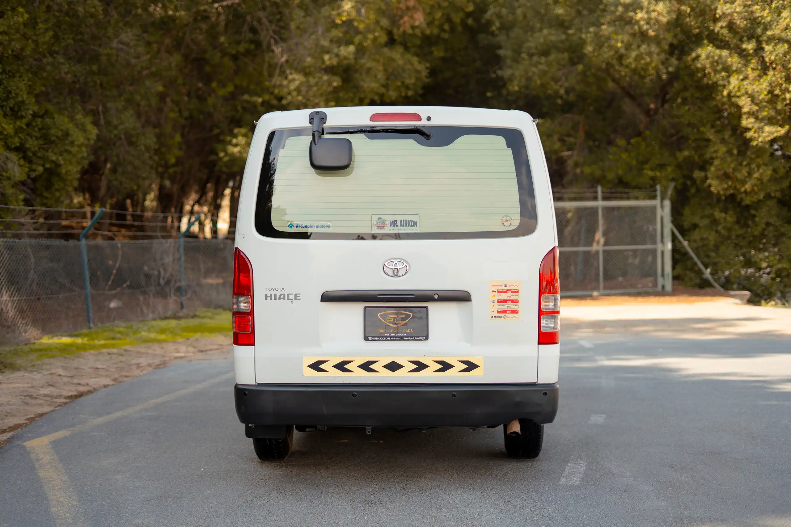 Used 2023 Toyota Hiace GL Standard Roof White – Back/Rear View at First Choice Cars Sharjah