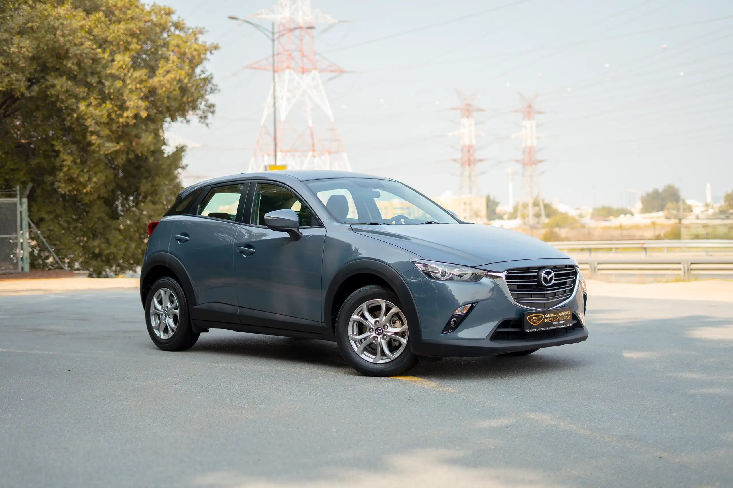 Used 2023 Mazda CX-3 GS Blue – Right Front Diagonal (45°) View at First Choice Cars Sharjah