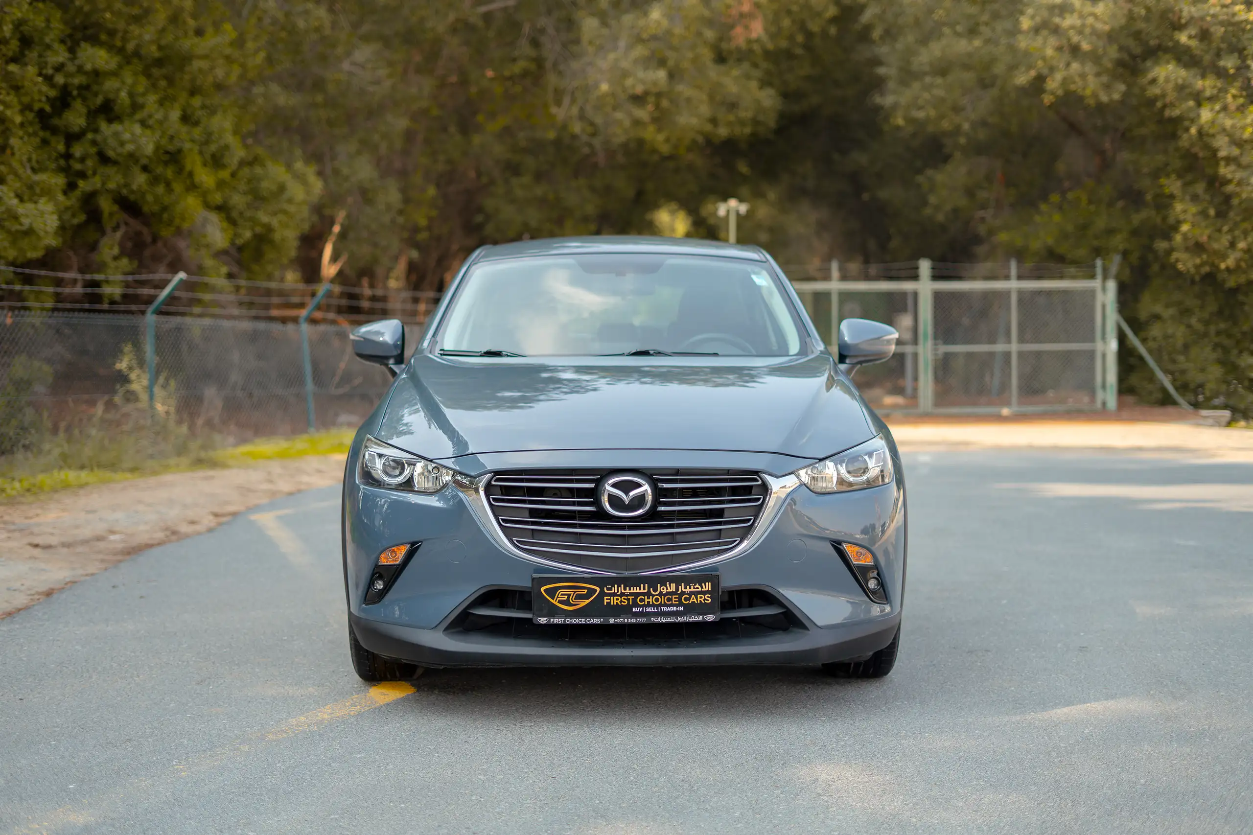 Used 2023 Mazda CX-3 GS Blue – Front View at First Choice Cars Sharjah