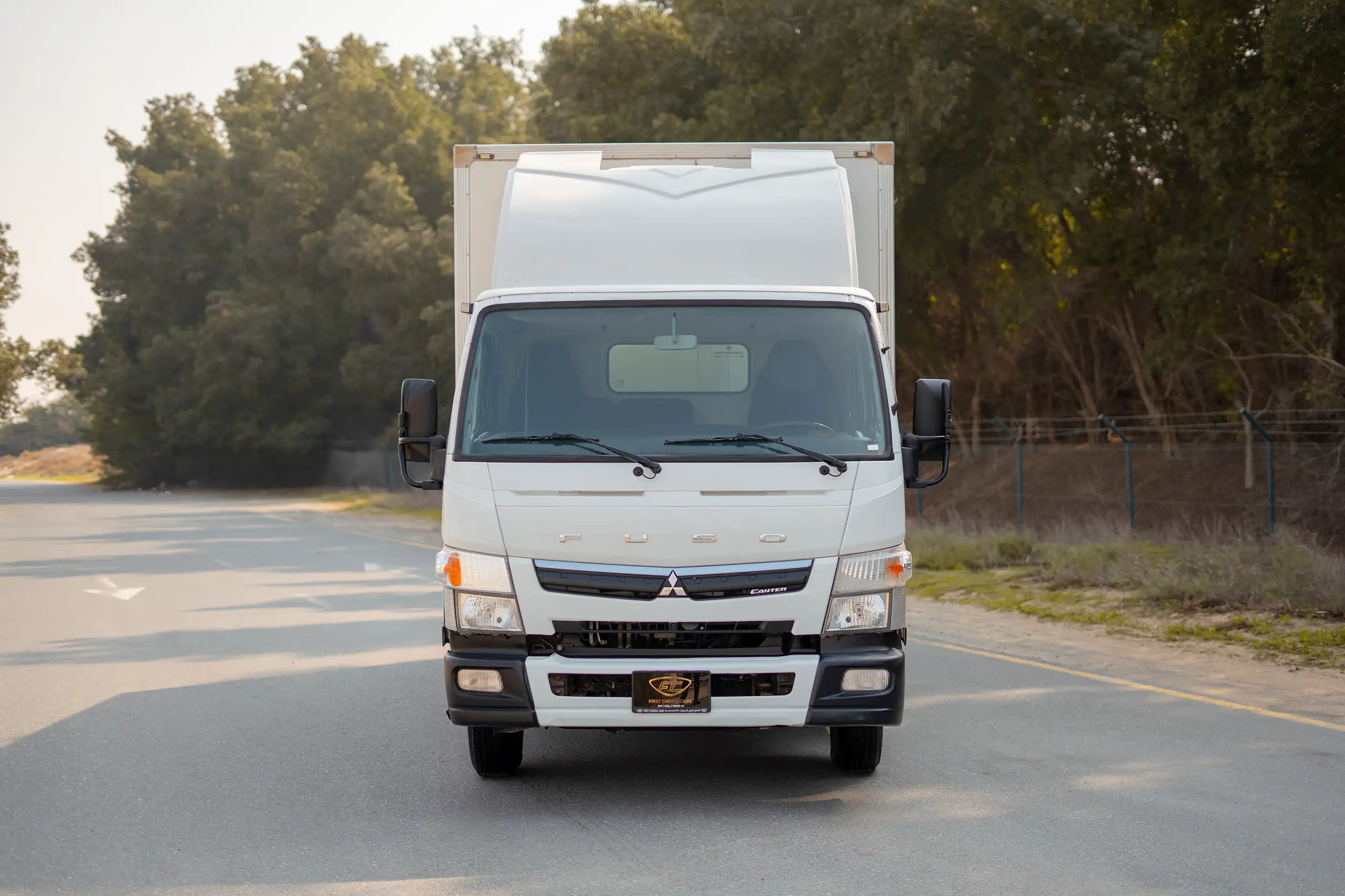 Used 2020 Mitsubishi Canter Chiller Box White – Front View at First Choice Cars Sharjah